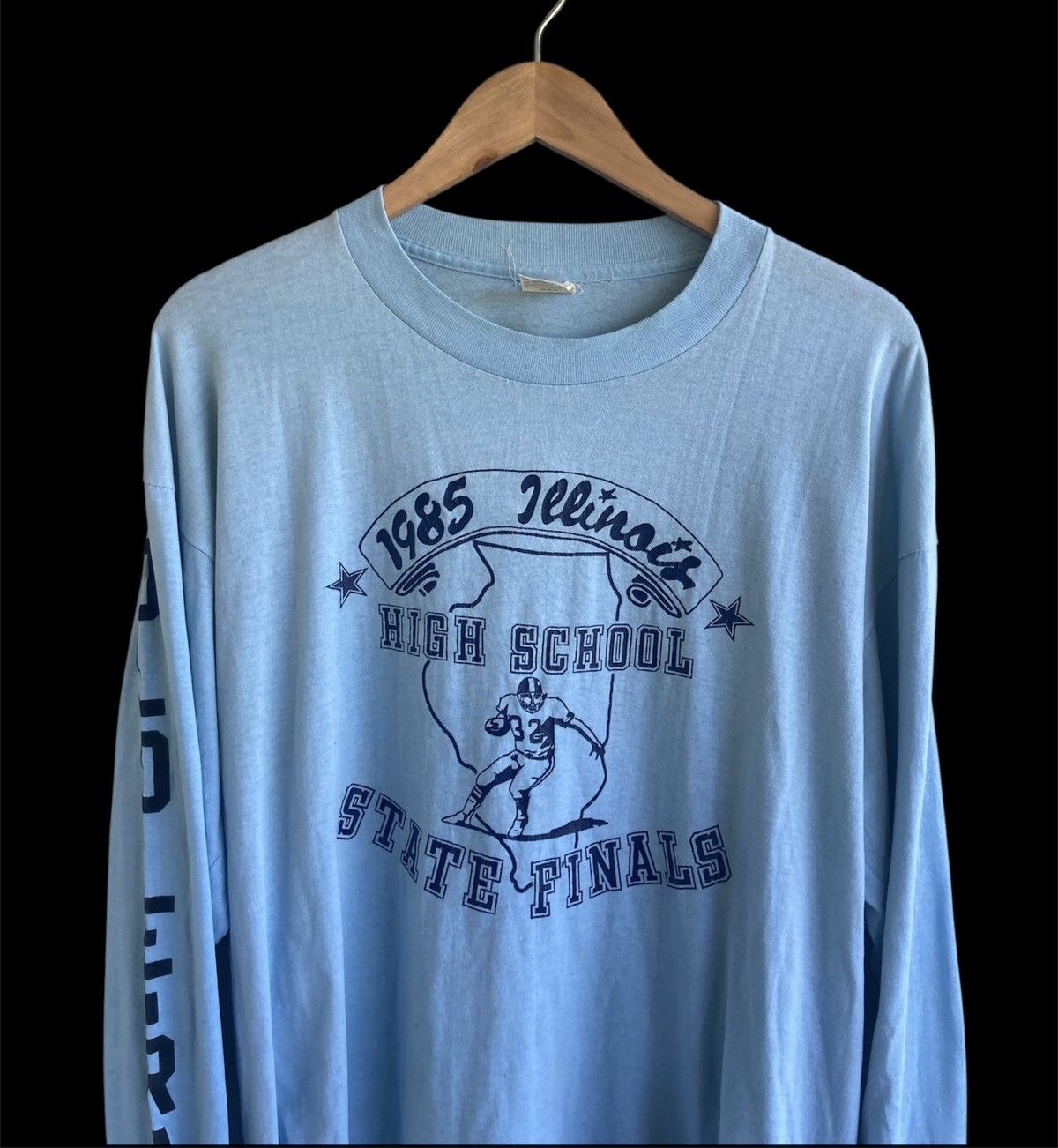 Vintage VTG 80s Illinois High School Longsleeve Shirt Football Tee Size US L / EU 52-54 / 3 - 3 Thumbnail