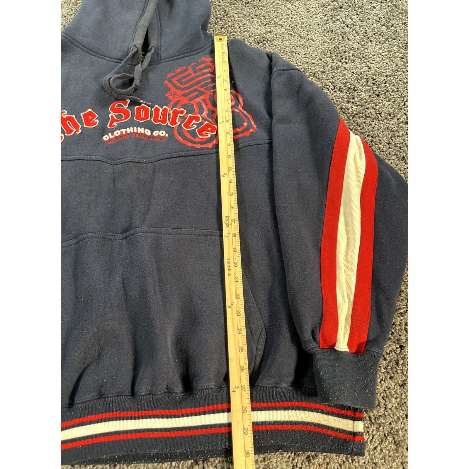 Vintage VINTAGE The Source Hoodie Men 2XL Embroidered Blue 90s Hip Hop Street Wear Pullover Mens Size US XXL / EU 58 / 5 - 2 Thumbnail