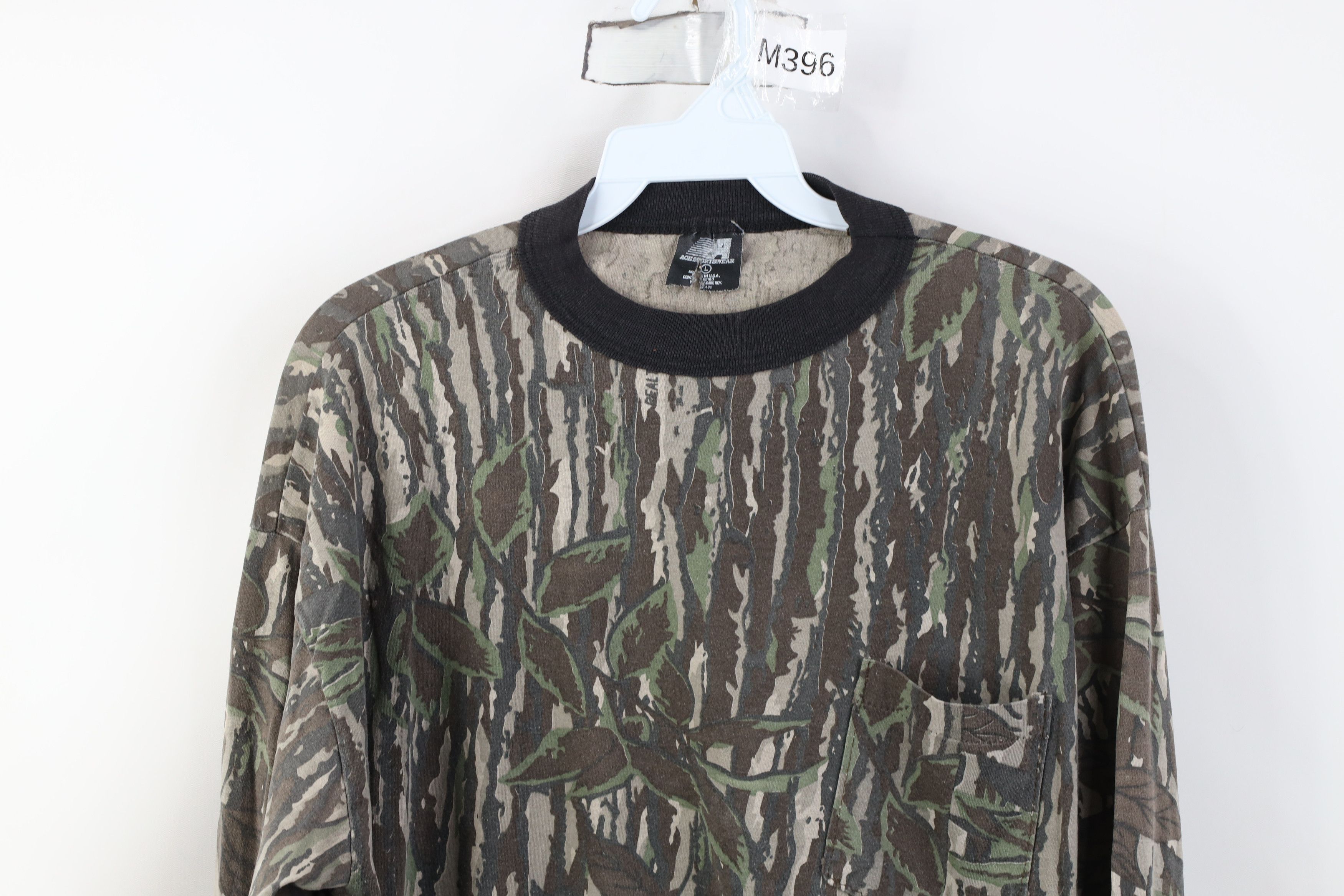 Vintage Vintage 80s 90s Camouflage Long Sleeve T-Shirt Pocket USA Size US L / EU 52-54 / 3 - 2 Thumbnail