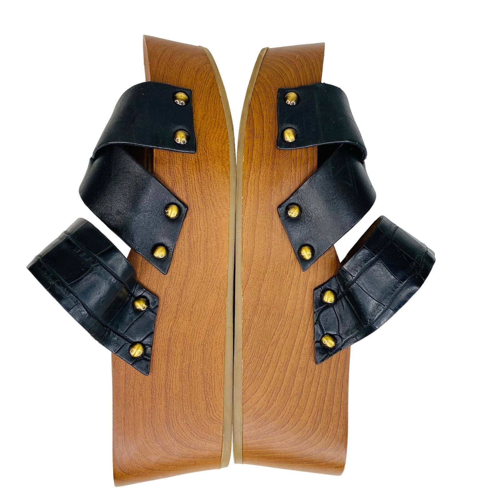 Other Sam Edelman Sandals Bane 7.5M Black Platform Leather Slide Size US 7.5 / IT 37.5 - 5 Thumbnail