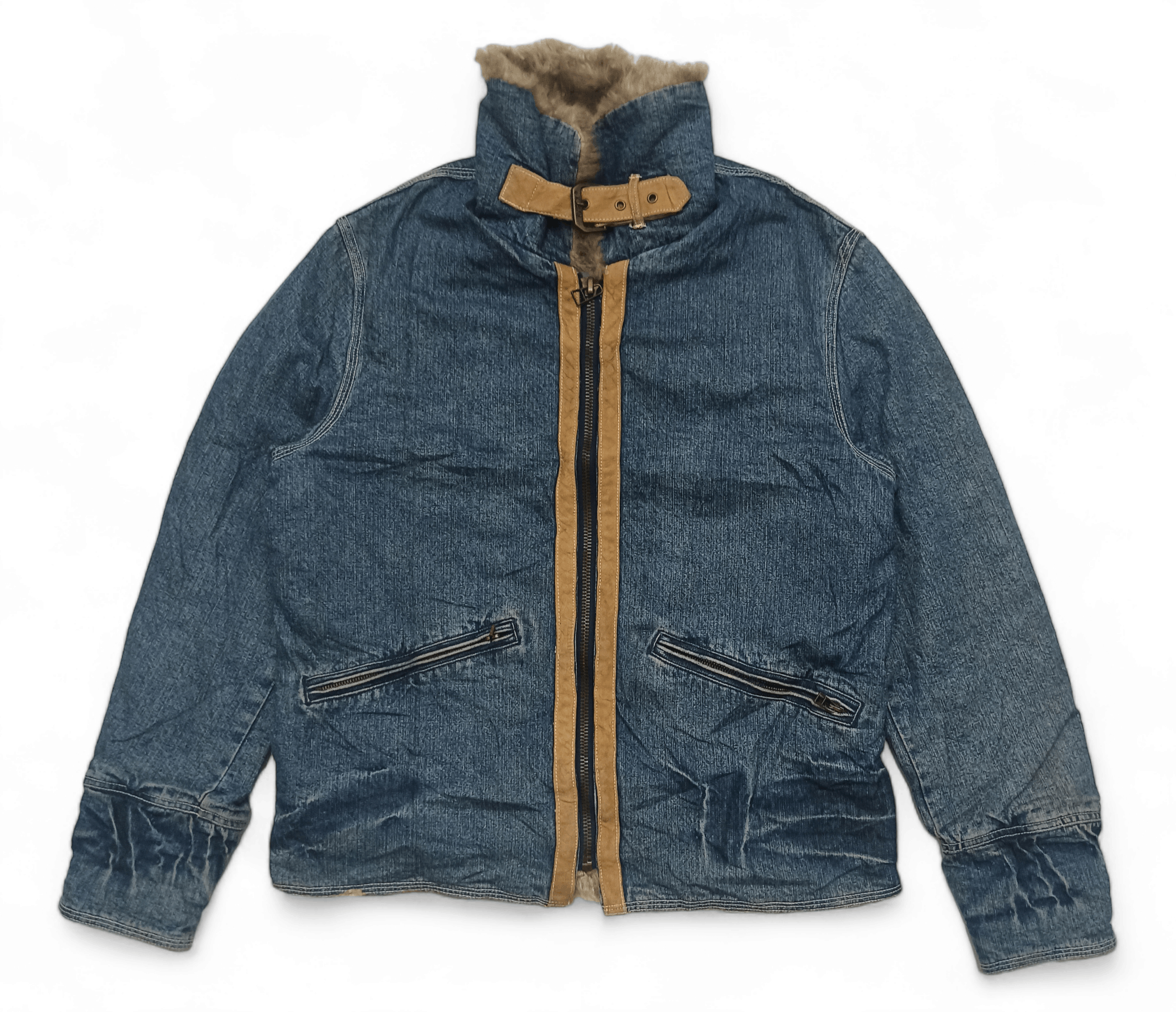 Avirex Vintage Avirex Military Air Force Fur Denim Jean Jacket Size US L / EU 52-54 / 3 - 2 Thumbnail