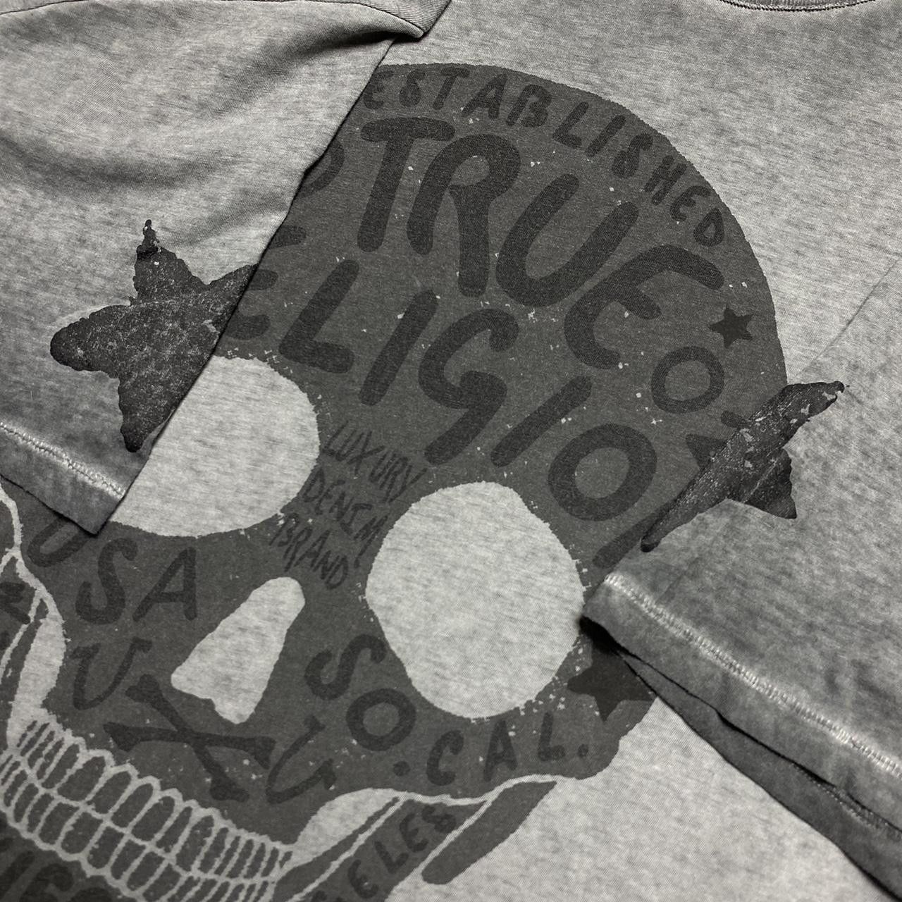 True Religion Vintage True Religion Distressed Skull Tee Grey XXL Size US XXL / EU 58 / 5 - 3 Thumbnail