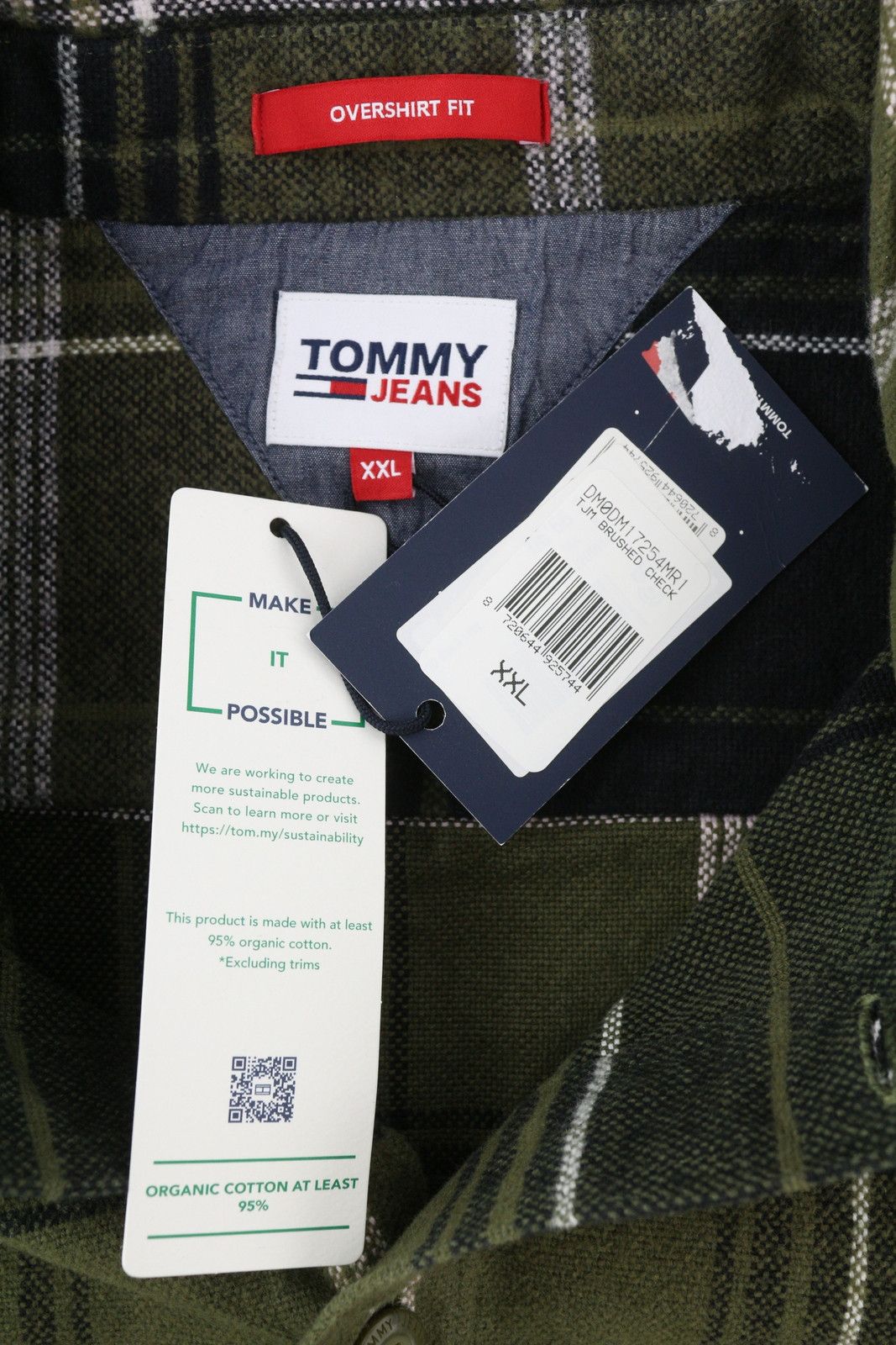 Tommy Hilfiger BRUSHED CHECK 2XL Overshirt Flannel Thick Button Top 85205 Size US XL / EU 56 / 4 - 10 Thumbnail