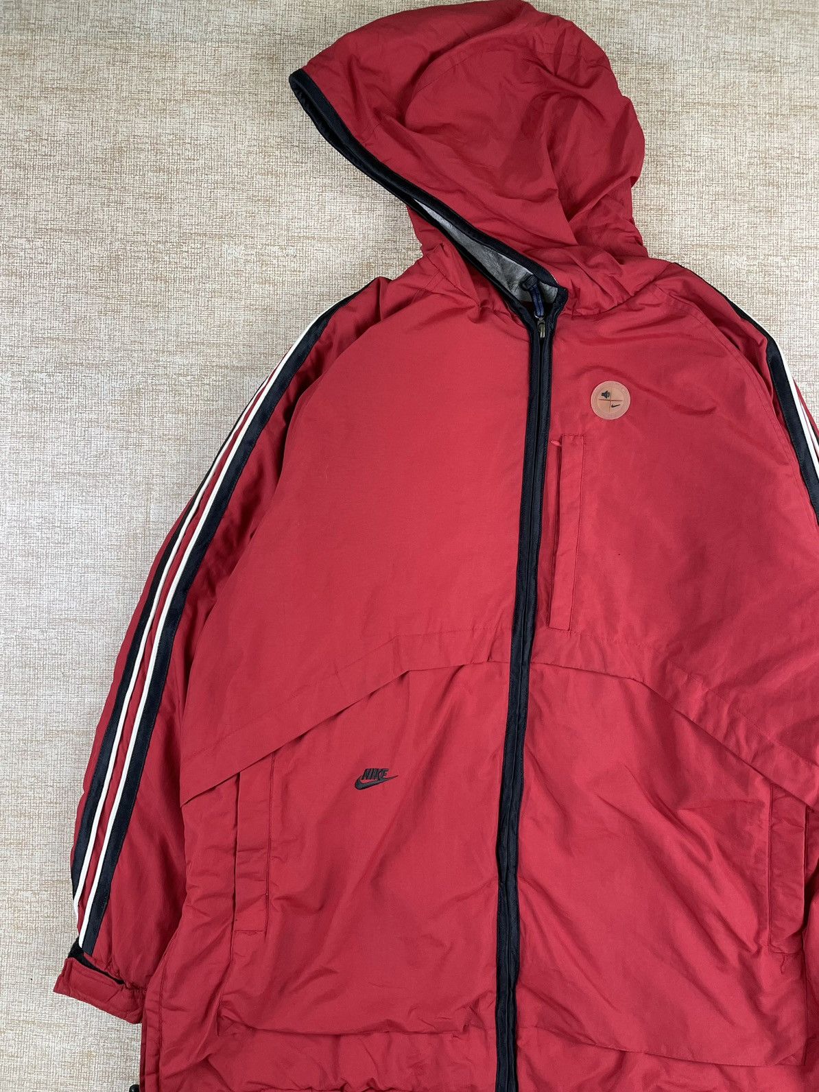 Vintage Vintage NIKE Stripes Side Tape Big Spellout Hoodie Jacket Size US L / EU 52-54 / 3 - 3 Thumbnail