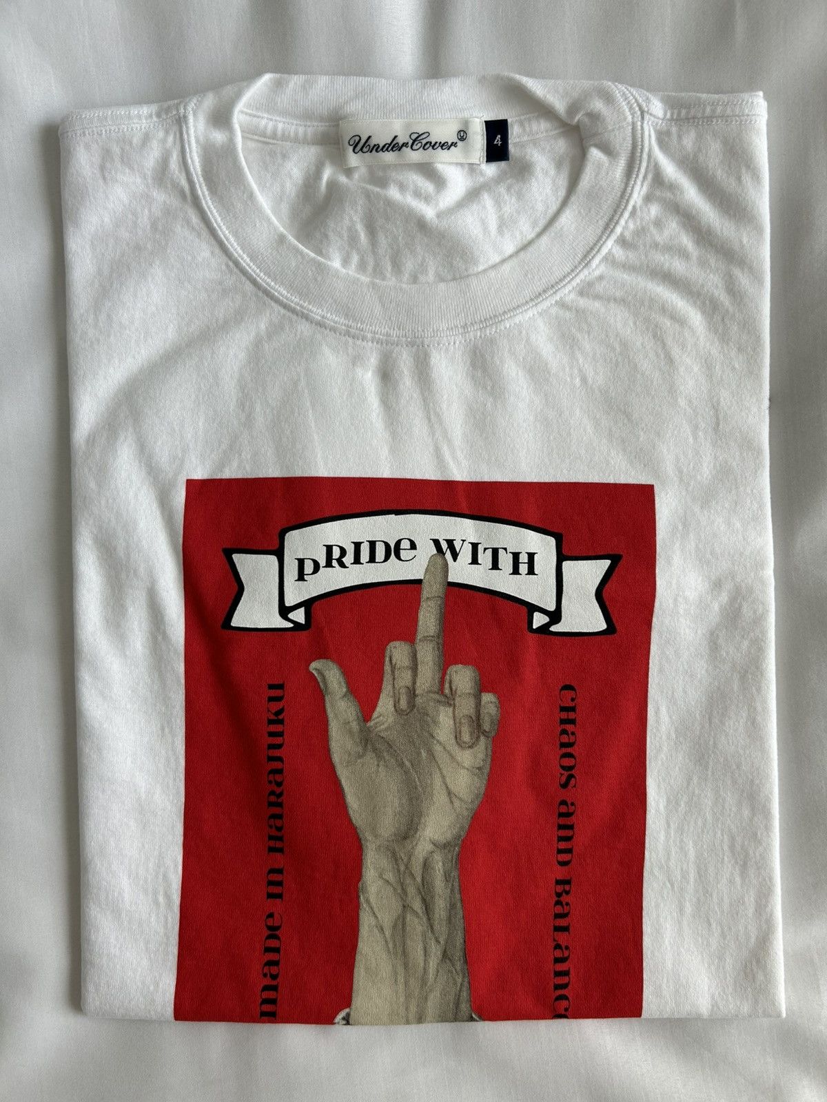 Japanese Brand Undercover Middle Finger Tee Made in Japan 4 Size US XL / EU 56 / 4 - 7 Thumbnail