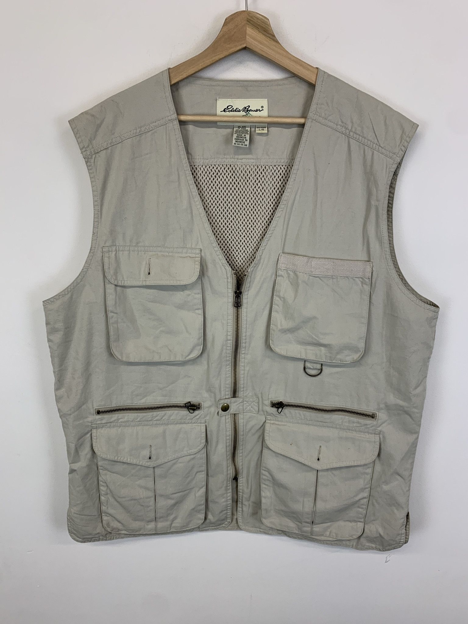 Vintage Vintage 1990s Eddie Bauer Tan Fishing Tactival Vest Size L Size US L / EU 52-54 / 3 - 1 Thumbnail