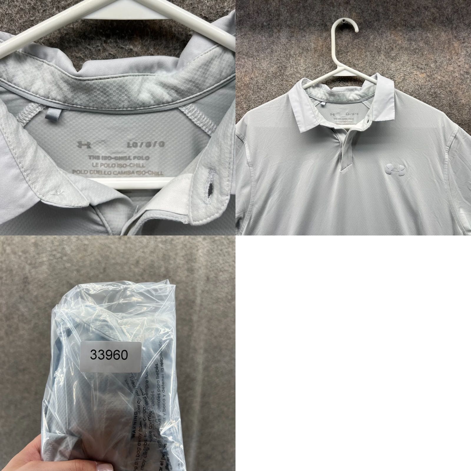 Under Armour Under Armour Polo Shirt Mens Large Grey The Iso Chill Golf Golfer Preppy Knit Shirt Size US L / EU 52-54 / 3 - 8 Thumbnail