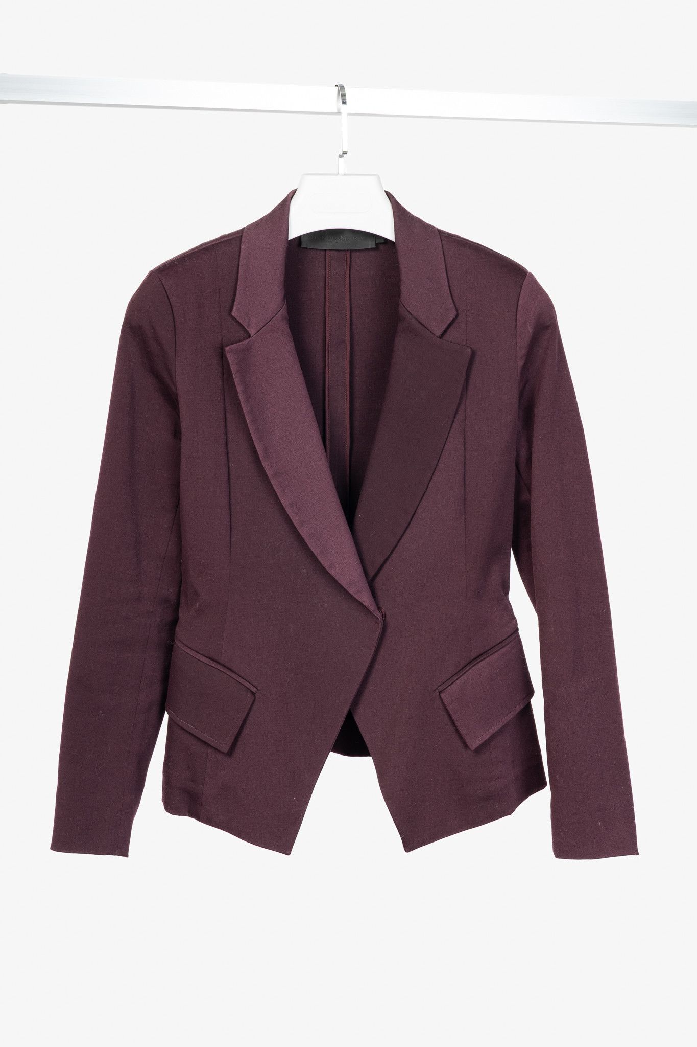 Donna Karan Donna Karan New York Burgundy Cotton-Ponte Blazer Size M / US 6-8 / IT 42-44 - 1 Thumbnail