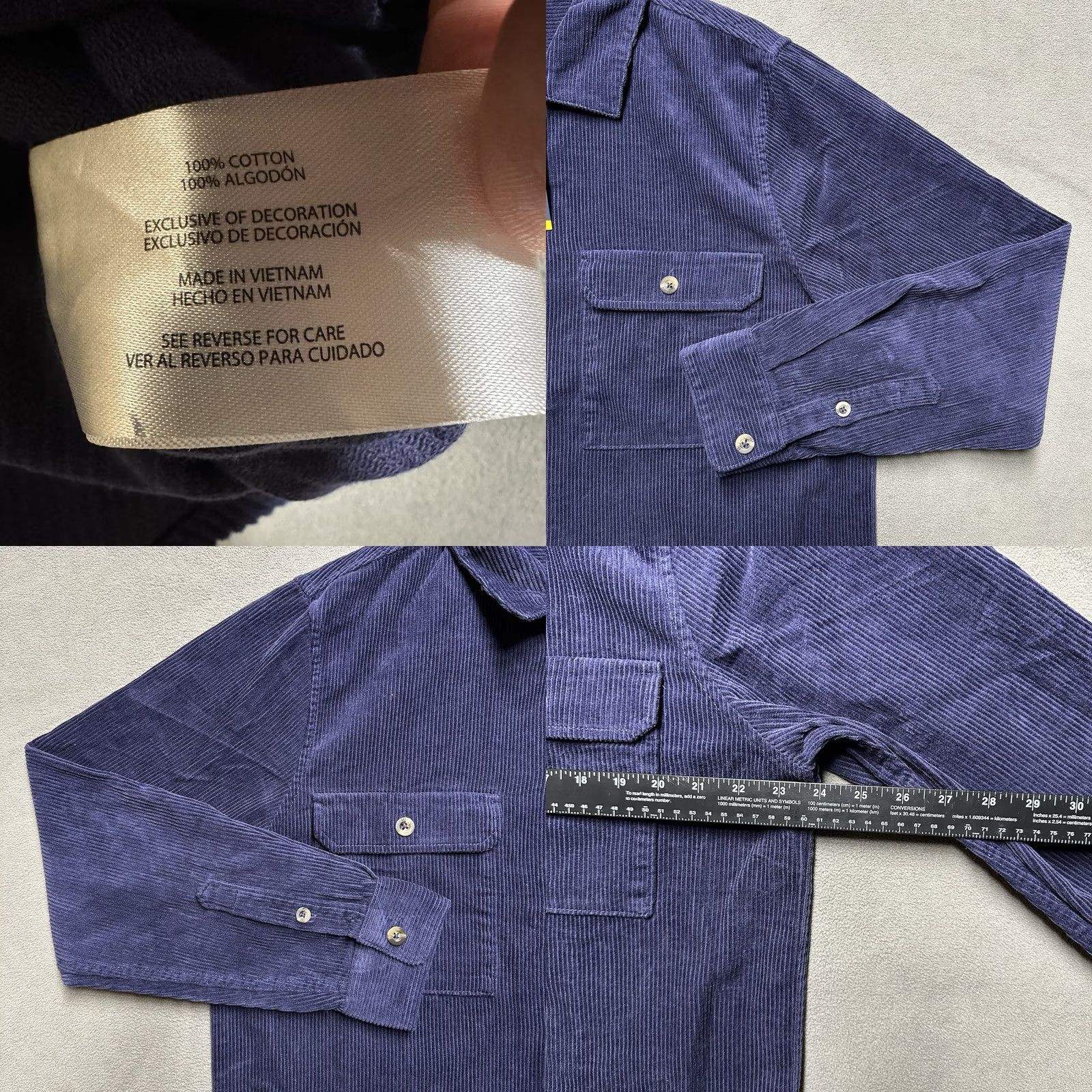 Gap GAP Shirt Button Up Corduroy Long Sleeve Mens Medium Eclipse Blue Size US M / EU 48-50 / 2 - 8 Thumbnail