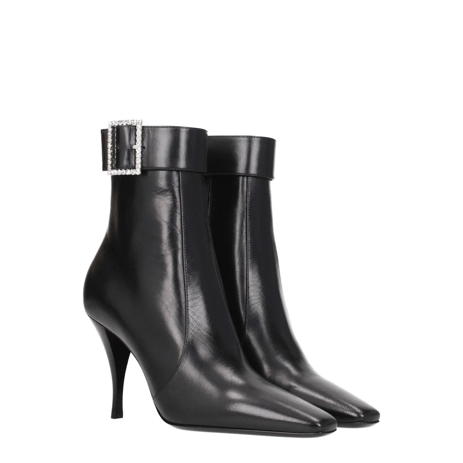 Saint Laurent Paris ob1o1e1124 Leather Ankle Boots in Black Size US 10 / IT 40 - 2 Thumbnail