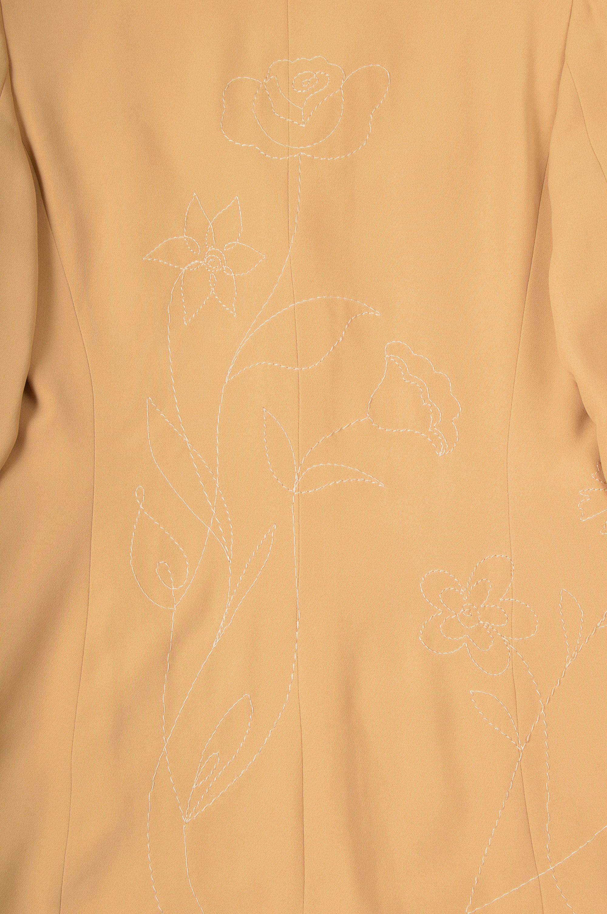 Designer × Moschino × Vintage Moschino Couture Vintage Embroidered Flowers Beige Blazer Size L / US 10 / IT 46 - 11 Thumbnail
