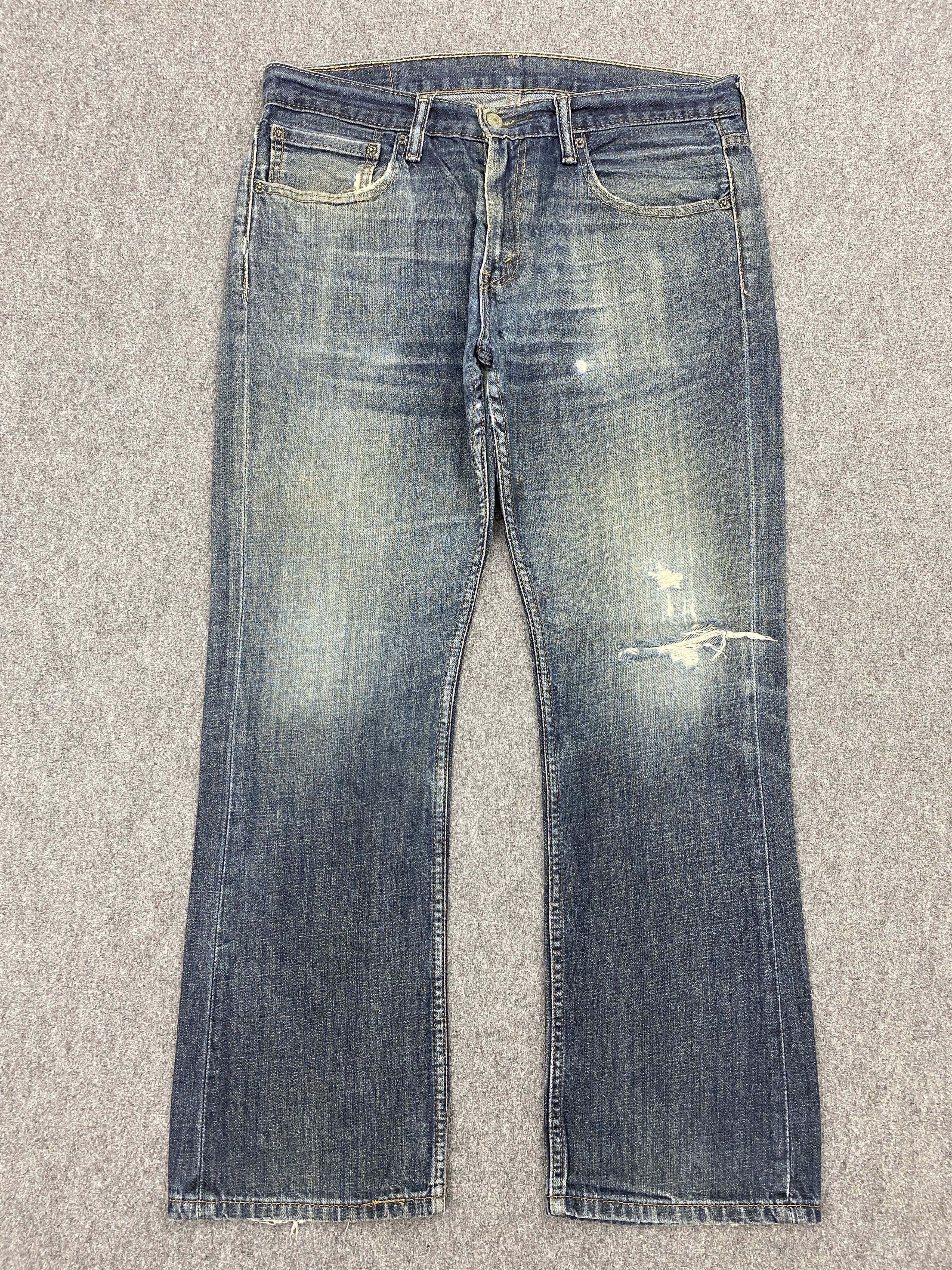 Levi's Vintage Distressed Levis 527 Flared Bootcut Blue Jeans S0045 Size US 35 - 1 Thumbnail