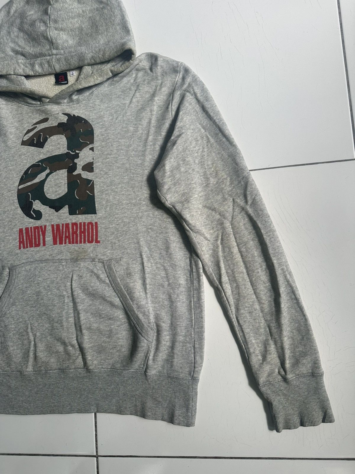 Andy Warhol × Uniqlo Vtg andy warhol Camouflage Big logo hoodie Size US L / EU 52-54 / 3 - 2 Thumbnail