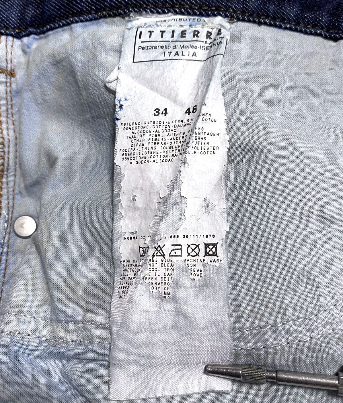 Versace Vintage Gianni Versace Sport Straight Cotton Navy Jean Denim Size US 34 / EU 50 - 15 Thumbnail