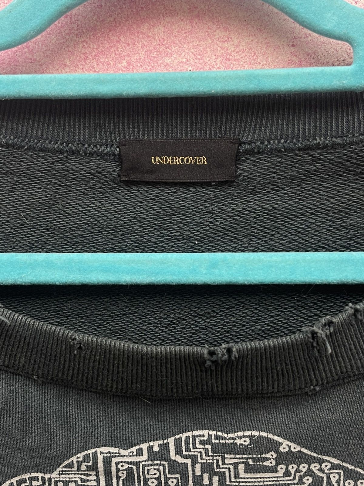 Designer × Japanese Brand × Undercover Undercover AW17 Human Control System Cropped Green Sweater Size US L / EU 52-54 / 3 - 4 Thumbnail