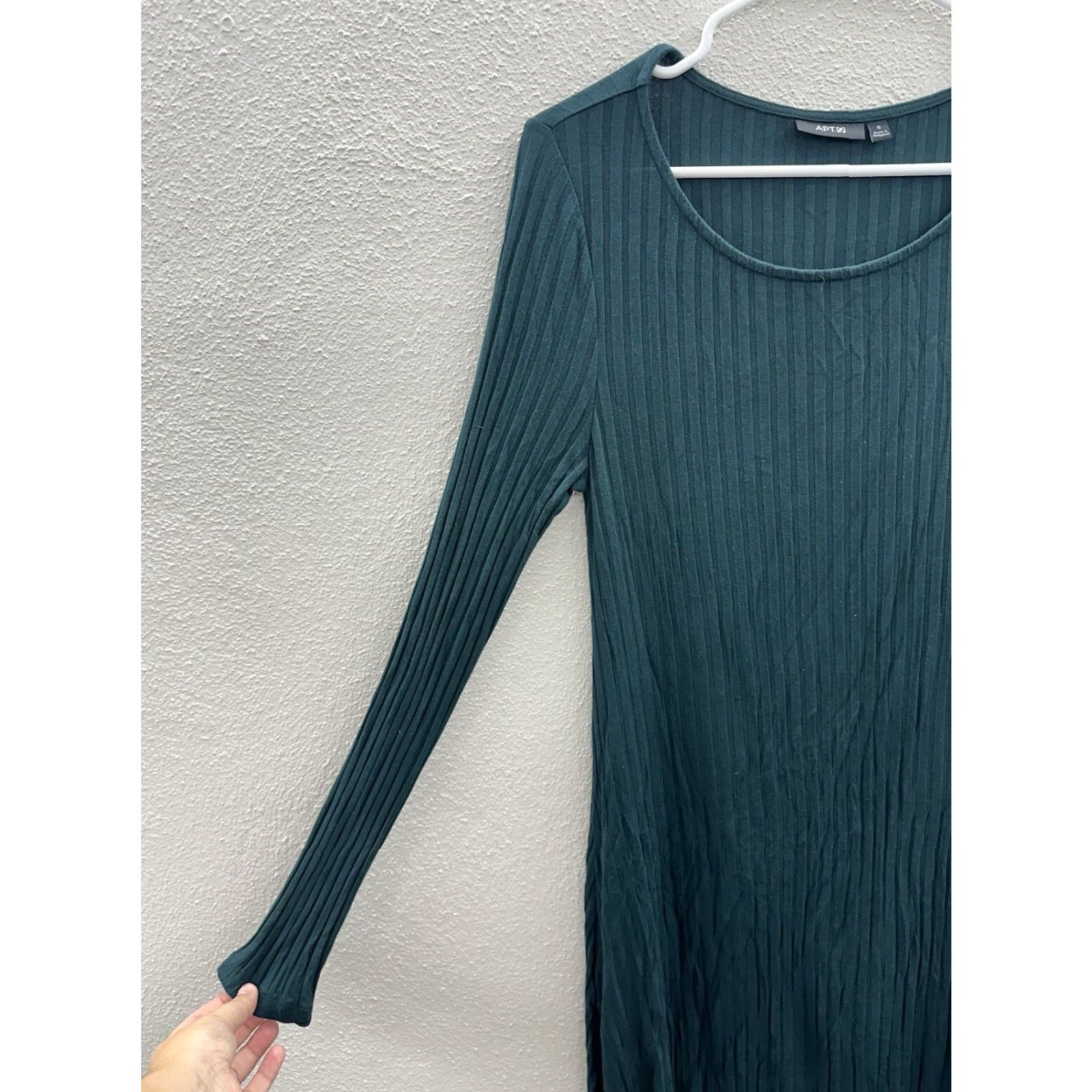 Apt. 9 Apt. 9 Womens Dress Small Green Long Sleeve Ribbed Round Neck Size S / US 4 / IT 40 - 2 Thumbnail
