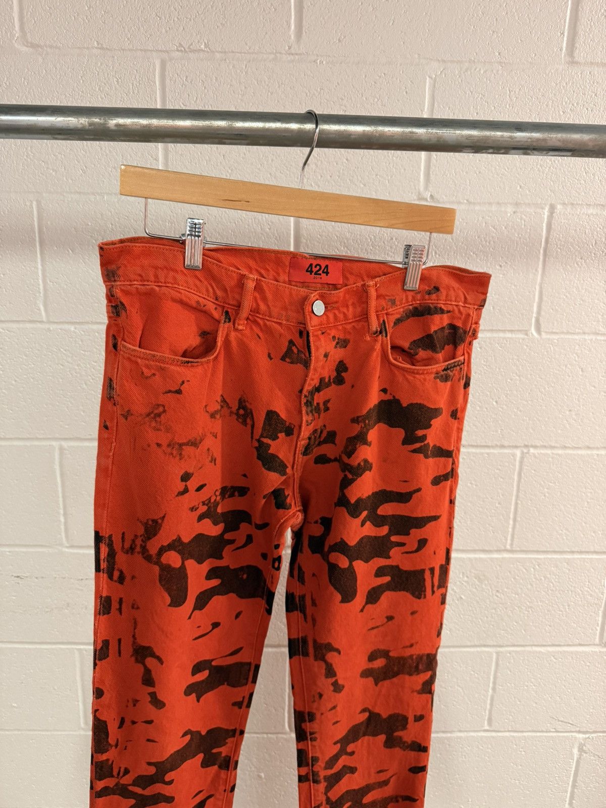 424 424 on fairfax red/camo denim jeans Size US 30 / EU 46 - 3 Thumbnail