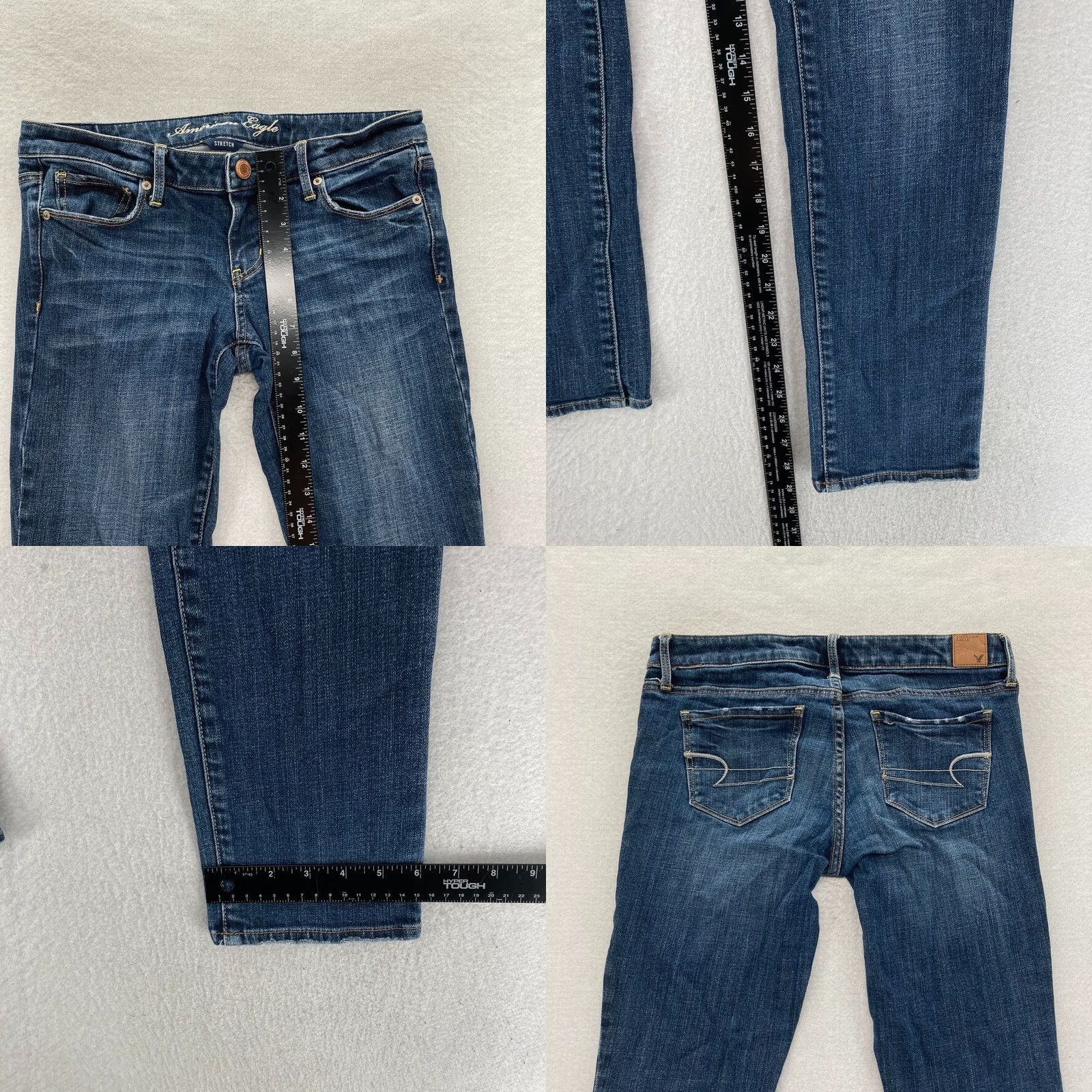 American Eagle Outfitters American Eagle Outfitters Skinny Jeans Women's 6 Short Dark Wash Stretch Denim Pants Blue 5-Pocket Design Slim Rise Low Denim Jeans Size 30" / US 8 / IT 44 - 8 Thumbnail