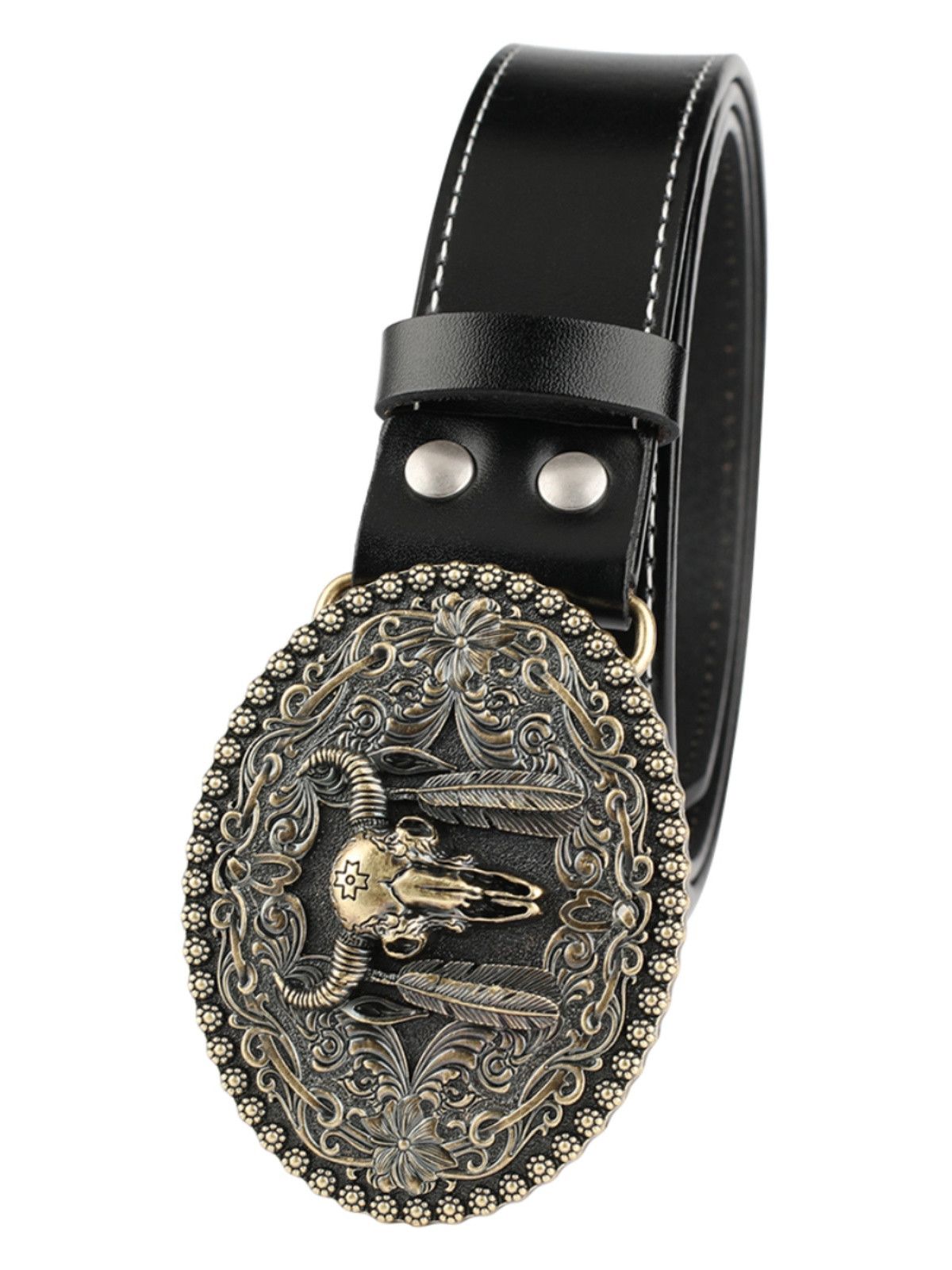 Designer Vibe Vintage Belt Riveted Belts Menswear Accessories Size ONE SIZE - 1 Thumbnail