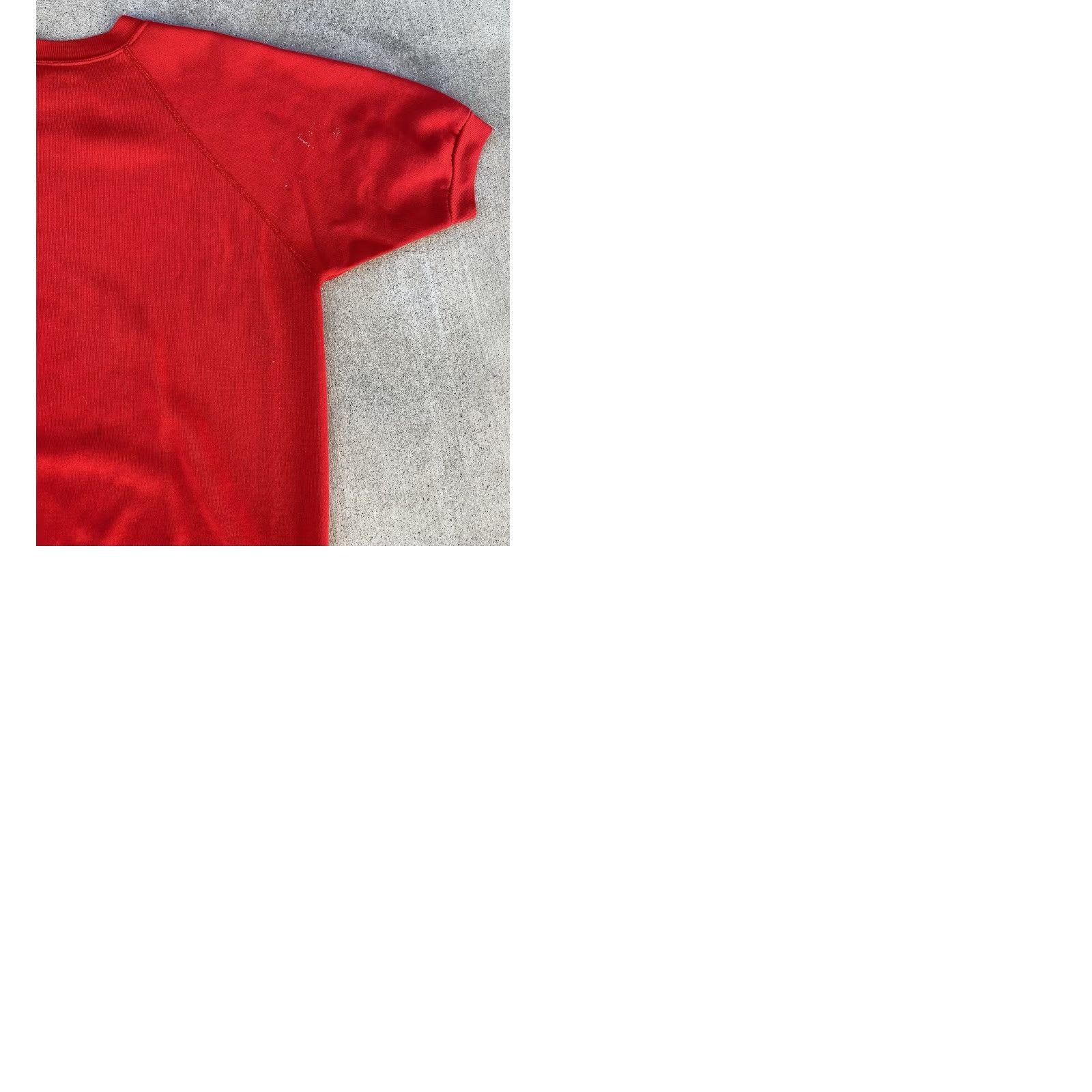 Vintage VINTAGE Short Sleeve Raglan Sweater Creslan Acrylic Worn Paint Stains Size L XL Red Mens Pullover Sweatshirt Size US XL / EU 56 / 4 - 12 Thumbnail