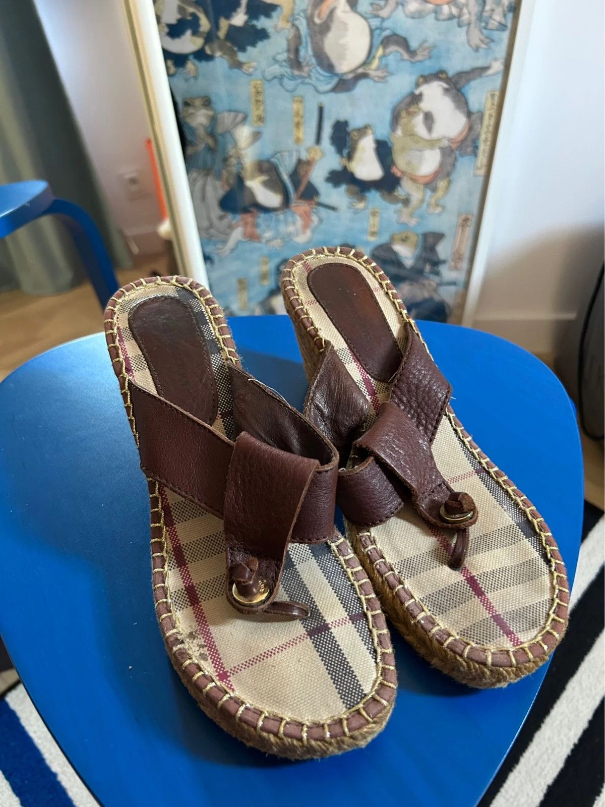 Burberry Burberry Wedge Sandals Size US 7 / IT 37 - 5 Thumbnail