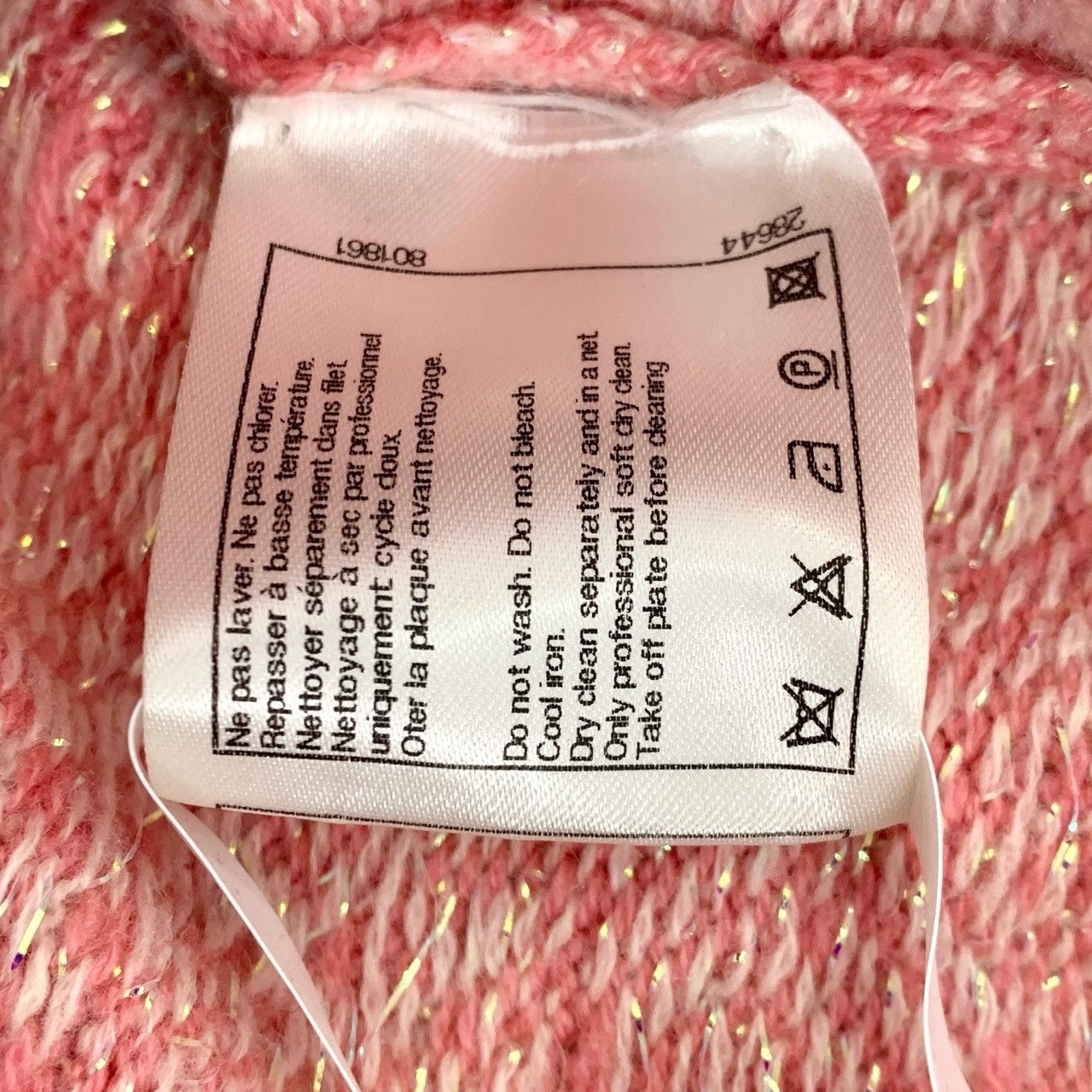 Chanel Chanel Knitwear Pink Gem-Tweed Cashmere Sweater (Size L) Size L / US 10 / IT 46 - 3 Thumbnail