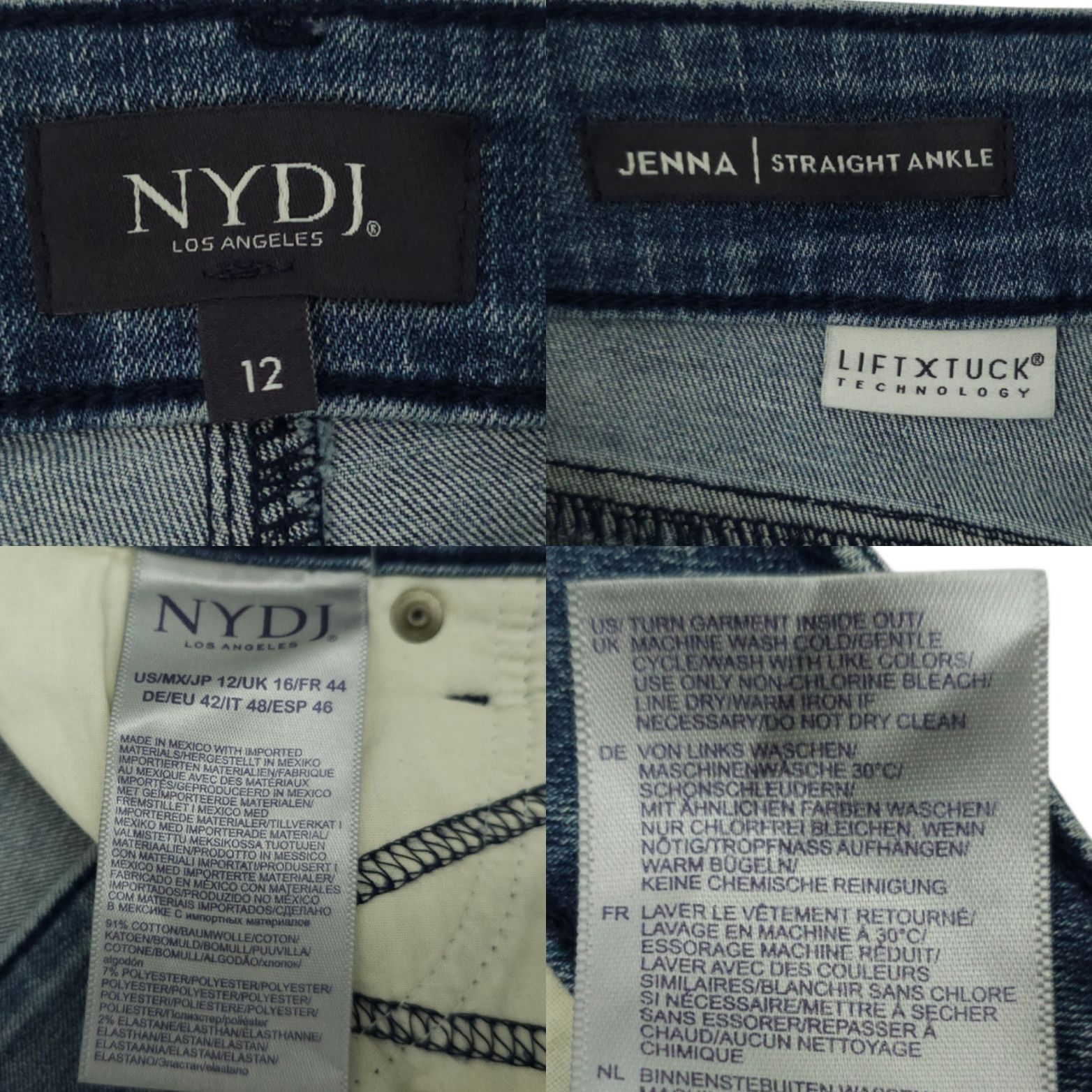 NYDJ NYDJ Jenna Straight Ankle Jean 12 READ Lift Tuck Straight Size 34" / US 12 / IT 48 - 8 Thumbnail