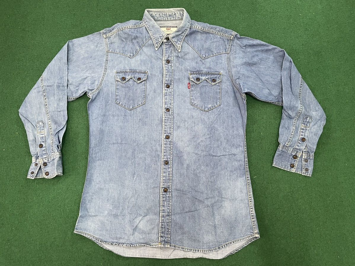 Levi's Vintage Levis Western Selvage Shirt 90s Size US M / EU 48-50 / 2 - 1 Thumbnail
