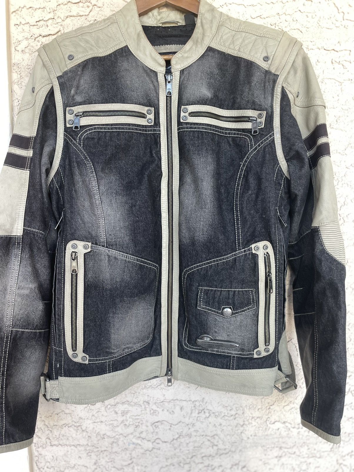 Harley Davidson Harley Davidson Leather & Denim Riding Jacket Size US M / EU 48-50 / 2 - 1 Thumbnail