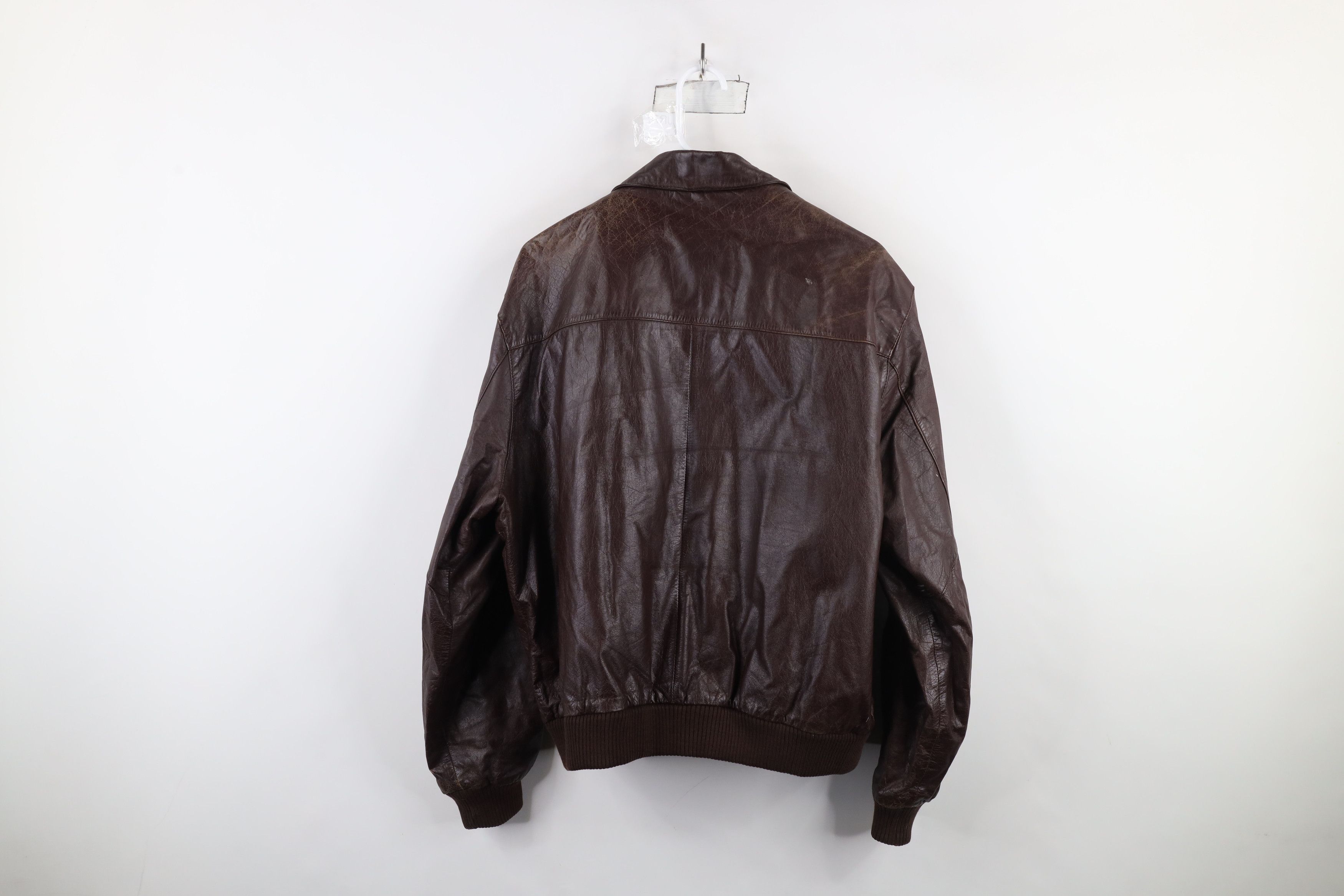 Vintage Vintage 80s 90s Streetwear Leather Bomber Jacket Oxblood Size US XXL / EU 58 / 5 - 12 Thumbnail