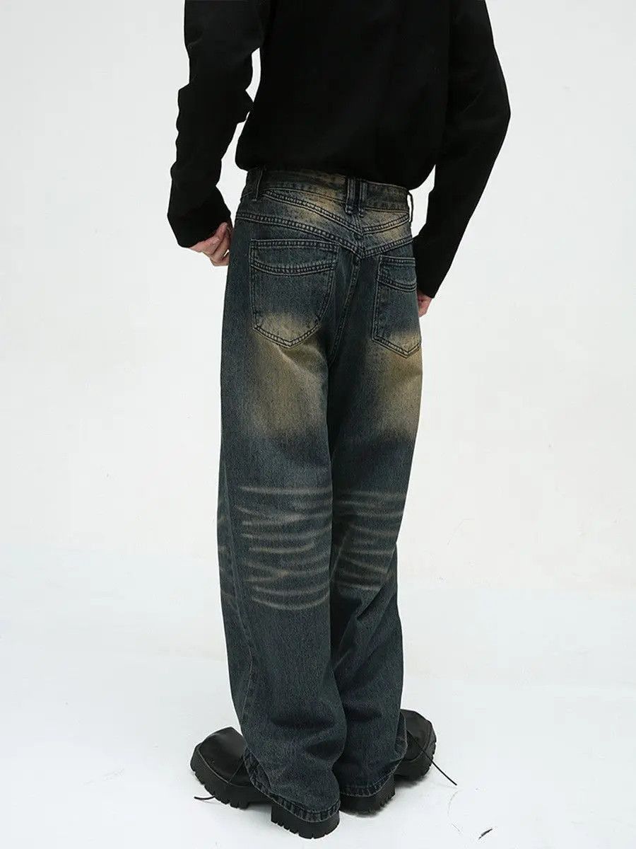 Japanese Brand Retro loose straight leg cat whisker jeans Size US 32 / EU 48 - 5 Thumbnail