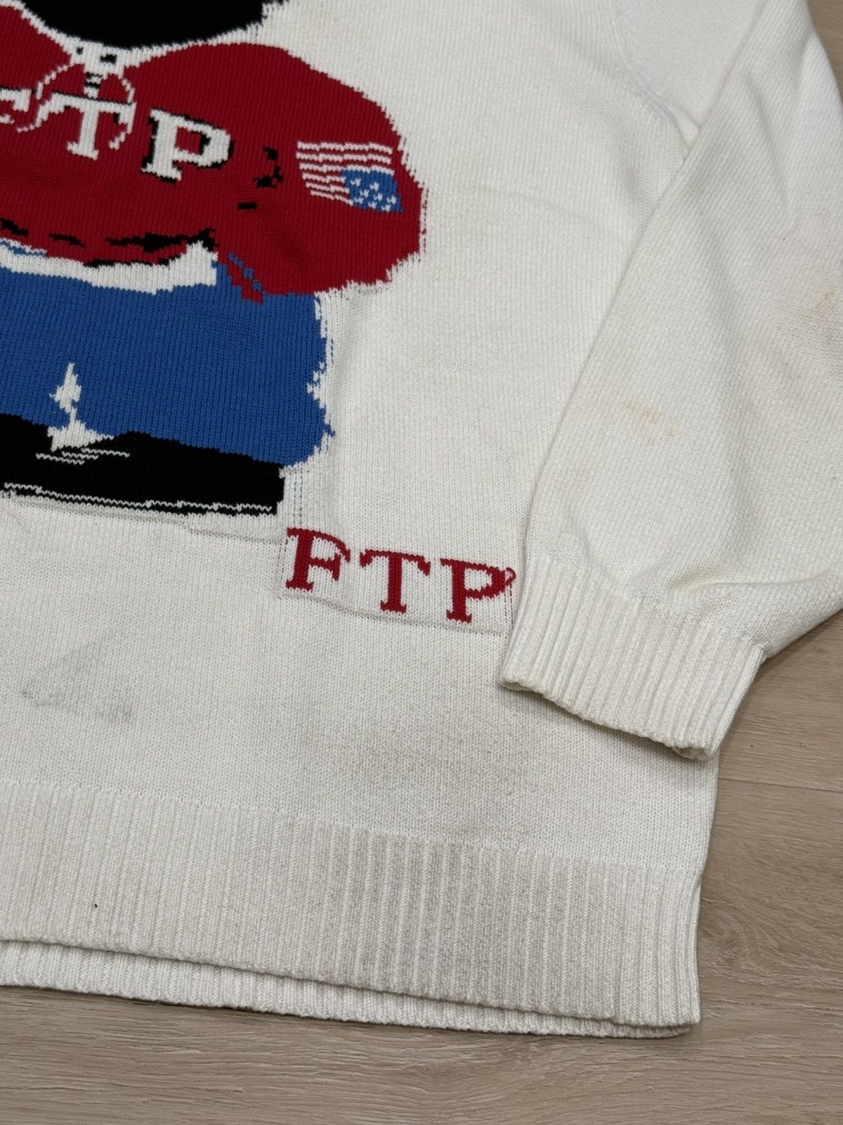 Fuck The Population FTP Bear Knitted Sweater Size US XL / EU 56 / 4 - 6 Thumbnail