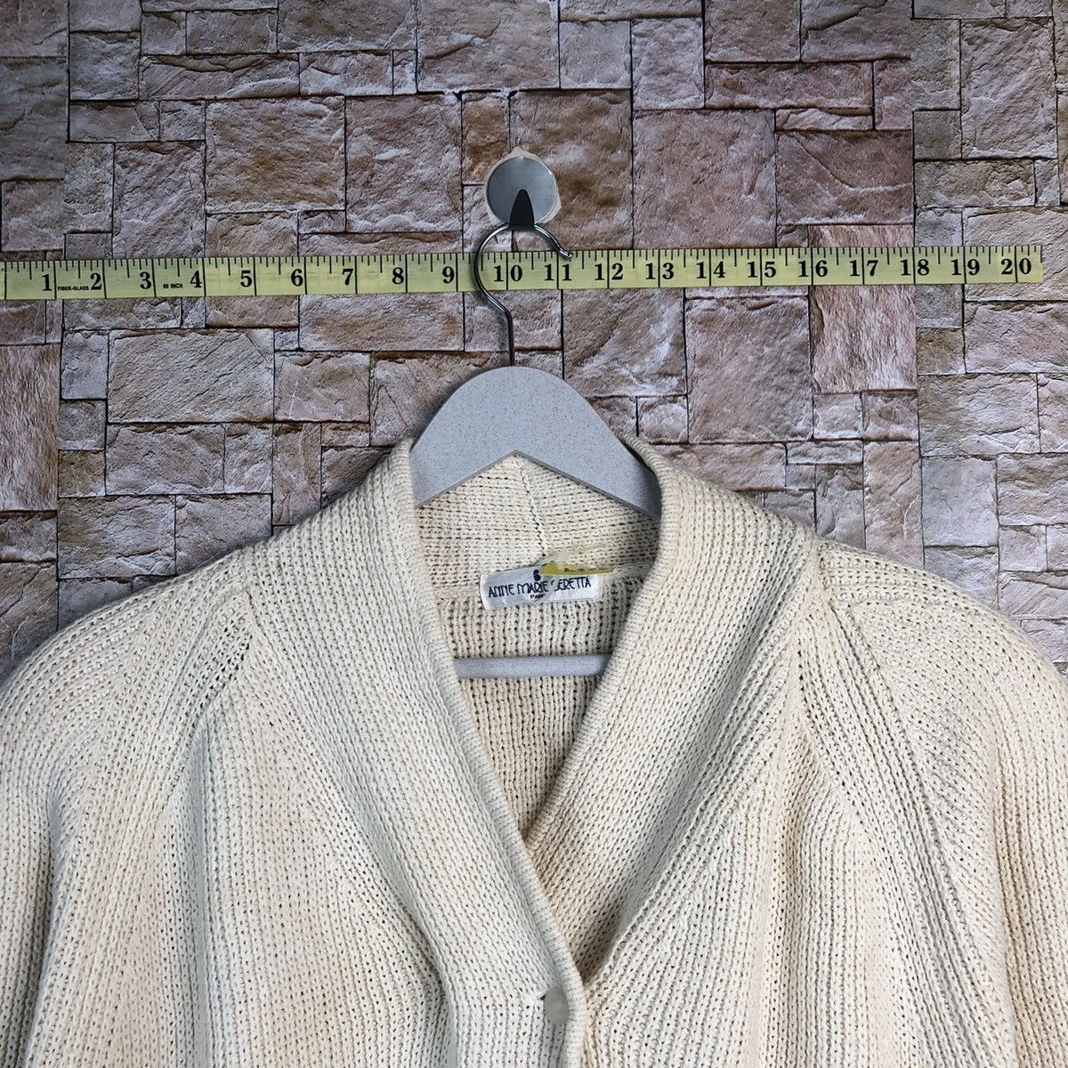 Homespun Knitwear × Japanese Brand Anne Marie Berretta White Knitwear cardigan #A289 Size L / US 10 / IT 46 - 4 Thumbnail