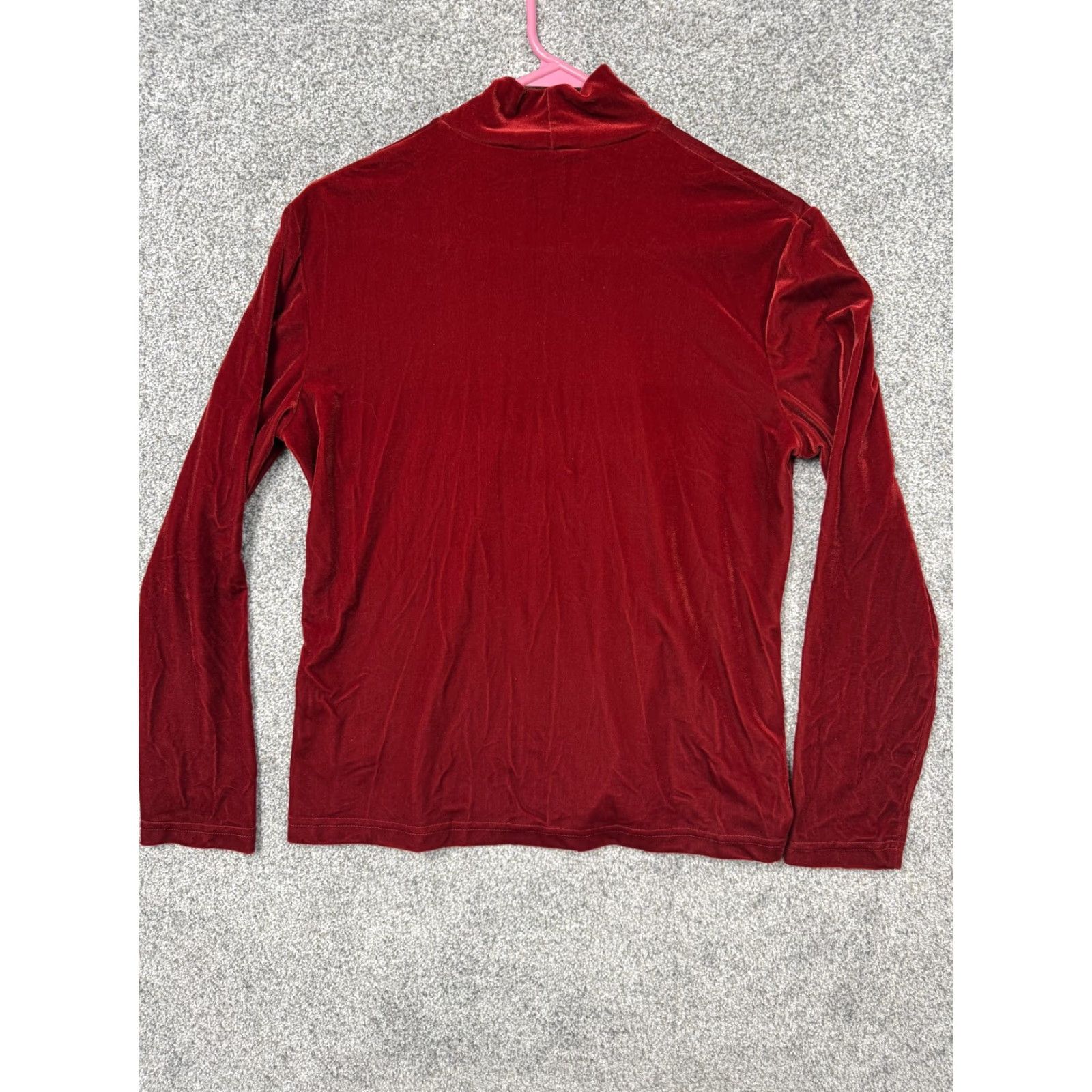 Vintage VINTAGE Rafaella Top Shirt M Red Velvet Stretch Long Sleeve Mock Neck Womens Girls? Size M / US 6-8 / IT 42-44 - 7 Thumbnail