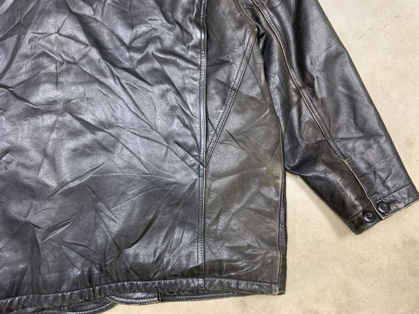 Kenzo Kenzo Jeans Vintage Distressed Leather Jacket Size US XL / EU 56 / 4 - 22 Thumbnail