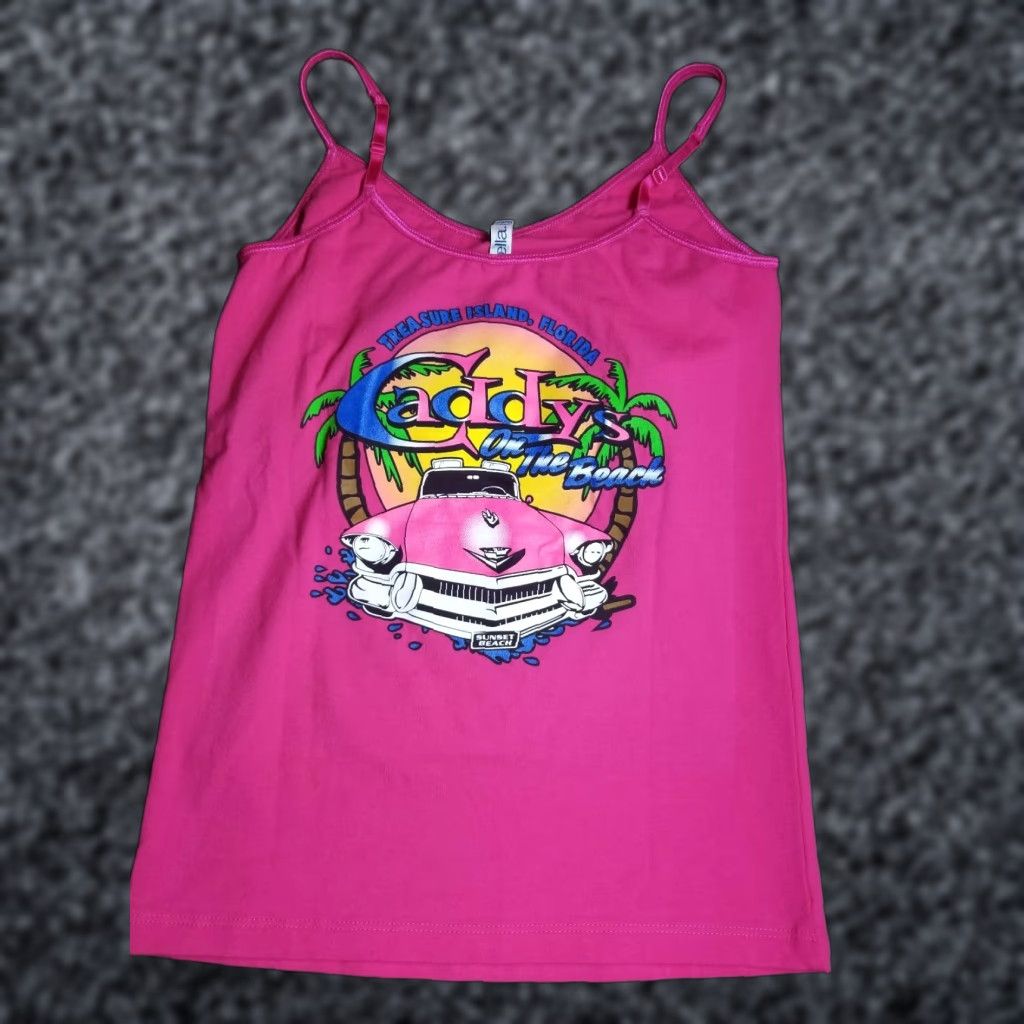 Bell Womens XS Bella Graphic Tee Tank Pink Beach Caddys on the Beach Treasure Island FL Shirt Size XS / US 0-2 / IT 36-38 - 1 Thumbnail