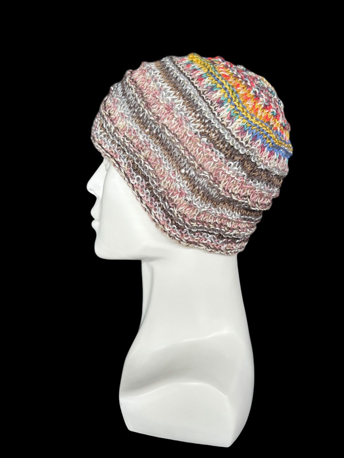 Japanese Brand × Kapital × Vintage Crochet Knitted handmade Hippies style Beanie Hats ☠️🌈 Size ONE SIZE - 4 Thumbnail
