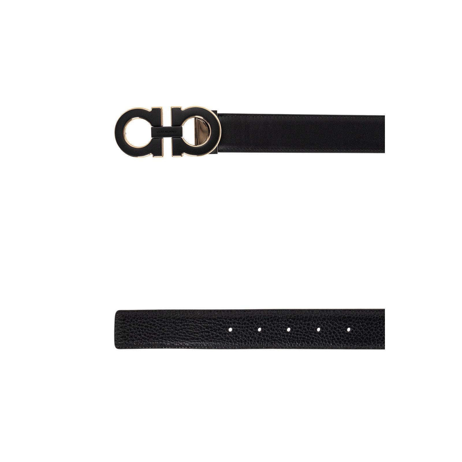 Salvatore Ferragamo FERRAGAMO Black Double Adjustable Reversible Belt New & Auth Size ONE SIZE - 3 Thumbnail