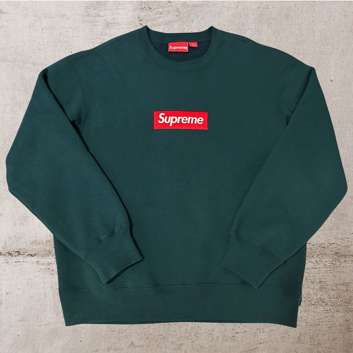 Supreme FW22 Supreme Box Logo Crewneck Dark Pine | Grailed