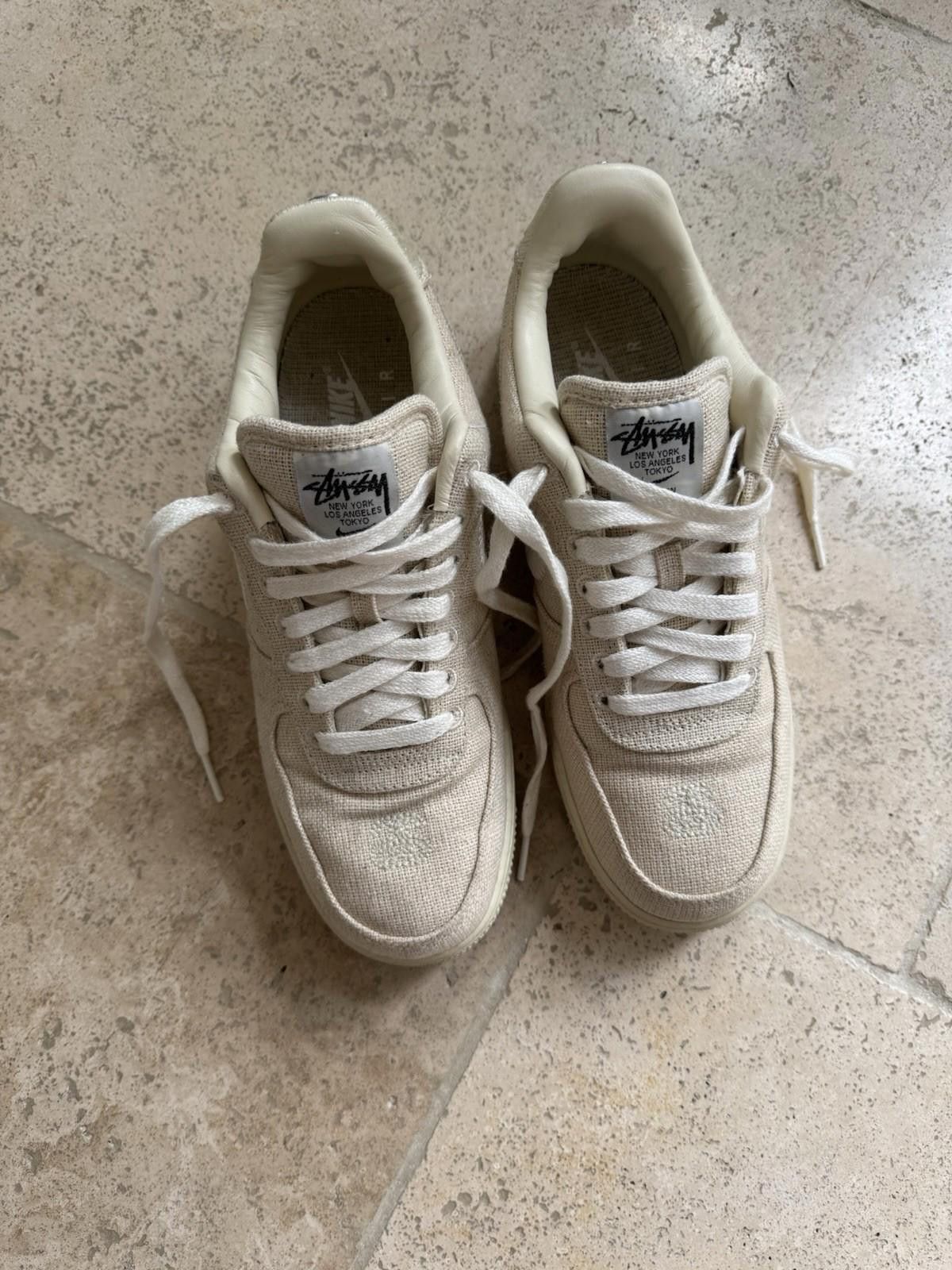 Nike NIKE AIR FORCE 1 LOW STUSSY FOSSIL STONE TRAINERS UK 7 Size US 8 / EU 41 - 3 Thumbnail