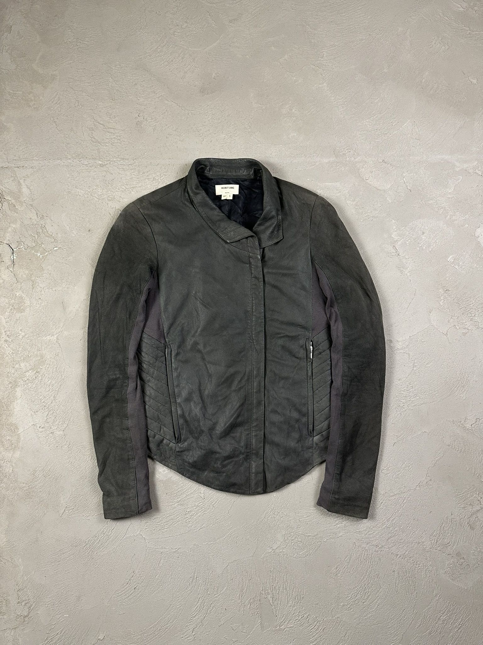 Helmut Lang Helmut Lang Leather Avant Garde Asymetrical Biker Jacket Size S / US 4 / IT 40 - 1 Thumbnail