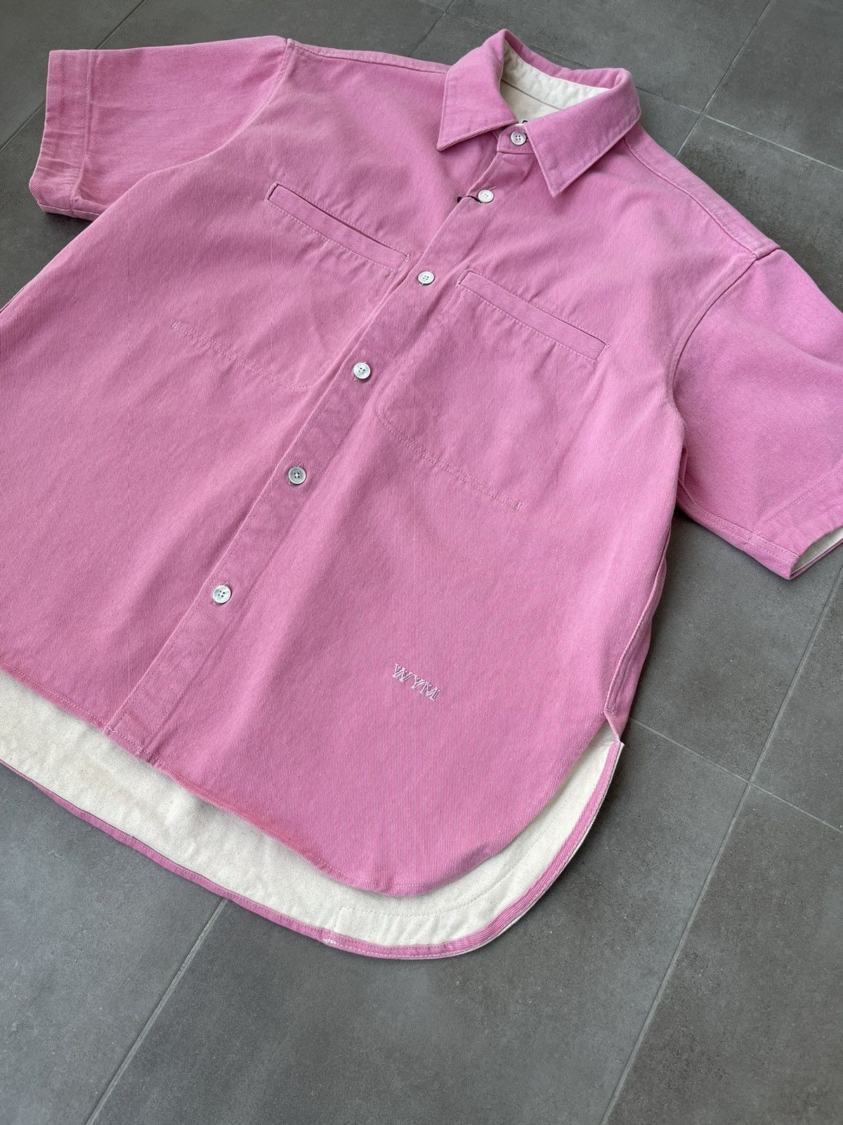 Wooyoungmi !DS! SS23 Wooyoungmi Pink Short Sleeve Boxy Shirt Size US M / EU 48-50 / 2 - 10 Thumbnail