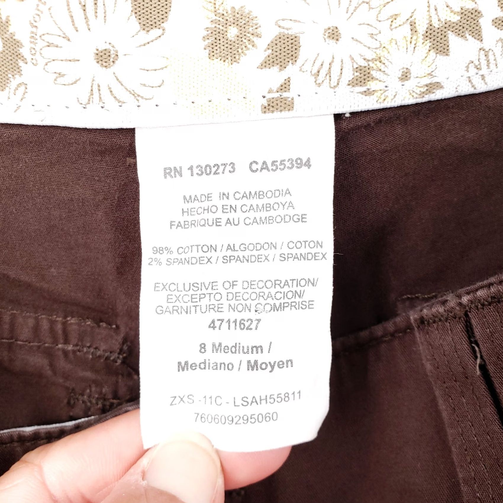 Vintage Rock & Republic Shorts Womens 8 Medium Brown Chino Mid Rise Flat Front Preppy Size 30" / US 8 / IT 44 - 3 Thumbnail