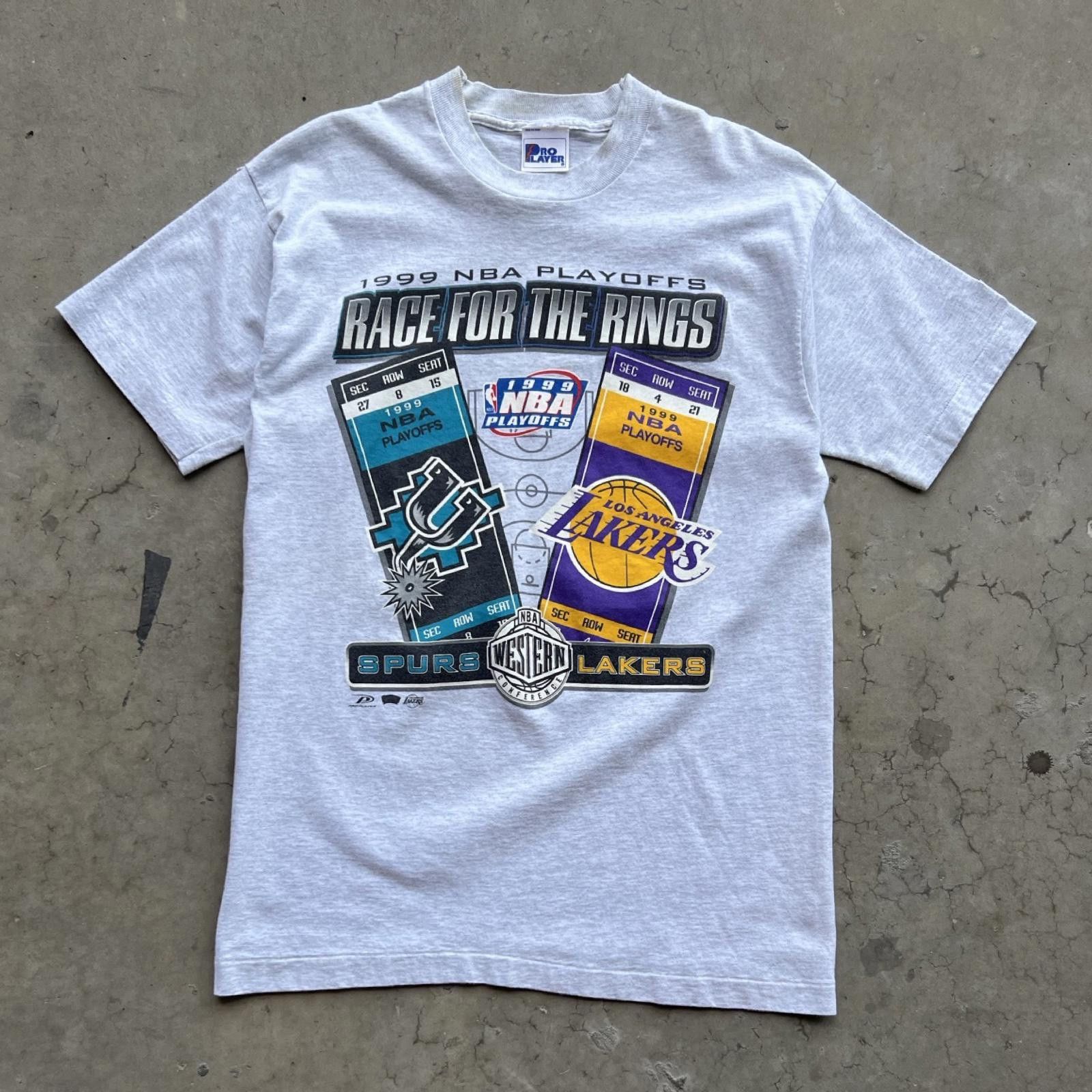 1999 Spurs vs Lakers Ticket Tee Vintage Rare