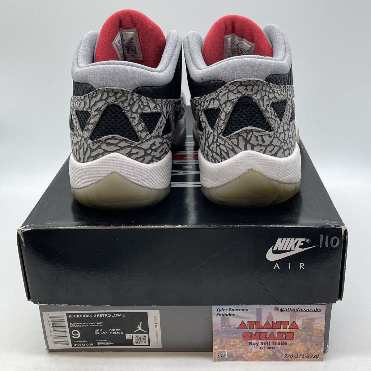 Jordan Brand Air Jordan 11 black cement Size US 9 / EU 42 - 3 Thumbnail