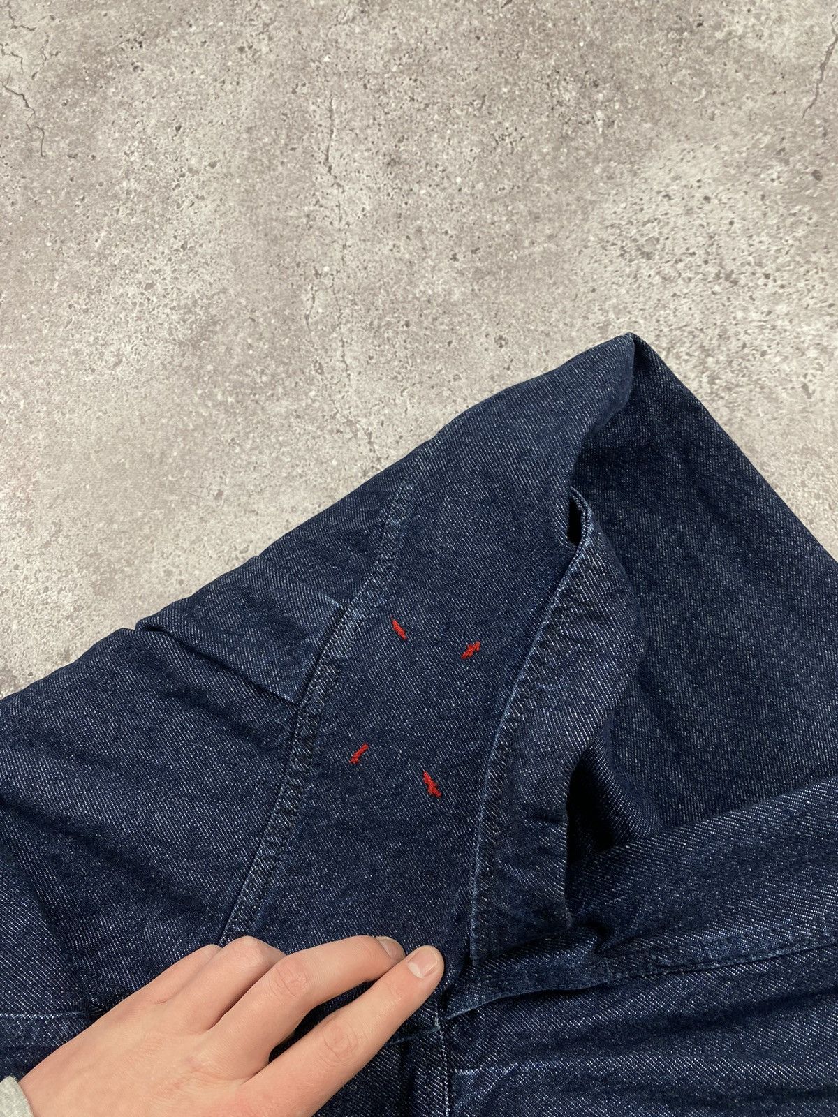 Japanese Brand × Vintage CRAZY JAPANESSE DENIM OVER SHIRT TWO POCKET MAMOTARO STYLE Size US S / EU 44-46 / 1 - 5 Thumbnail