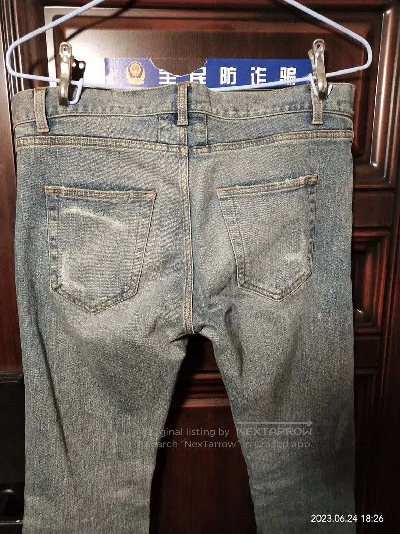 Saint Laurent Paris SLP Blue Distressed Denim Jeans. Size US 32 / EU 48 - 7 Thumbnail
