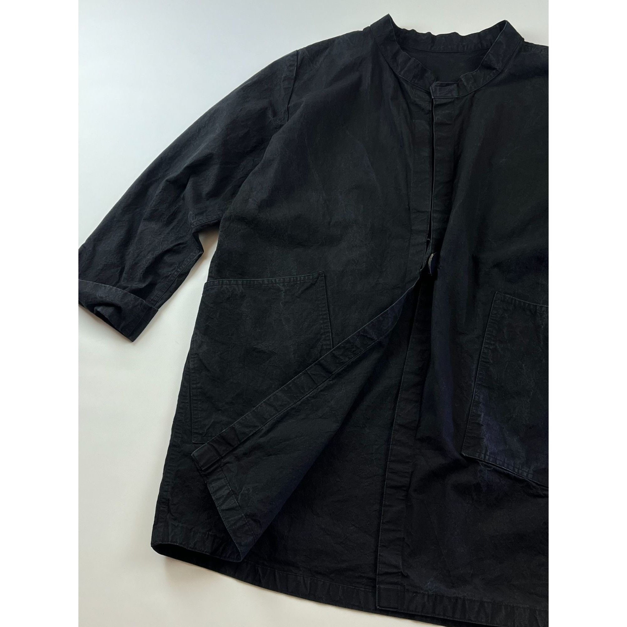 Japanese Brand × Vintage JAPAN! Rare Black Textured HandMade Open Jacket Size US L / EU 52-54 / 3 - 3 Thumbnail