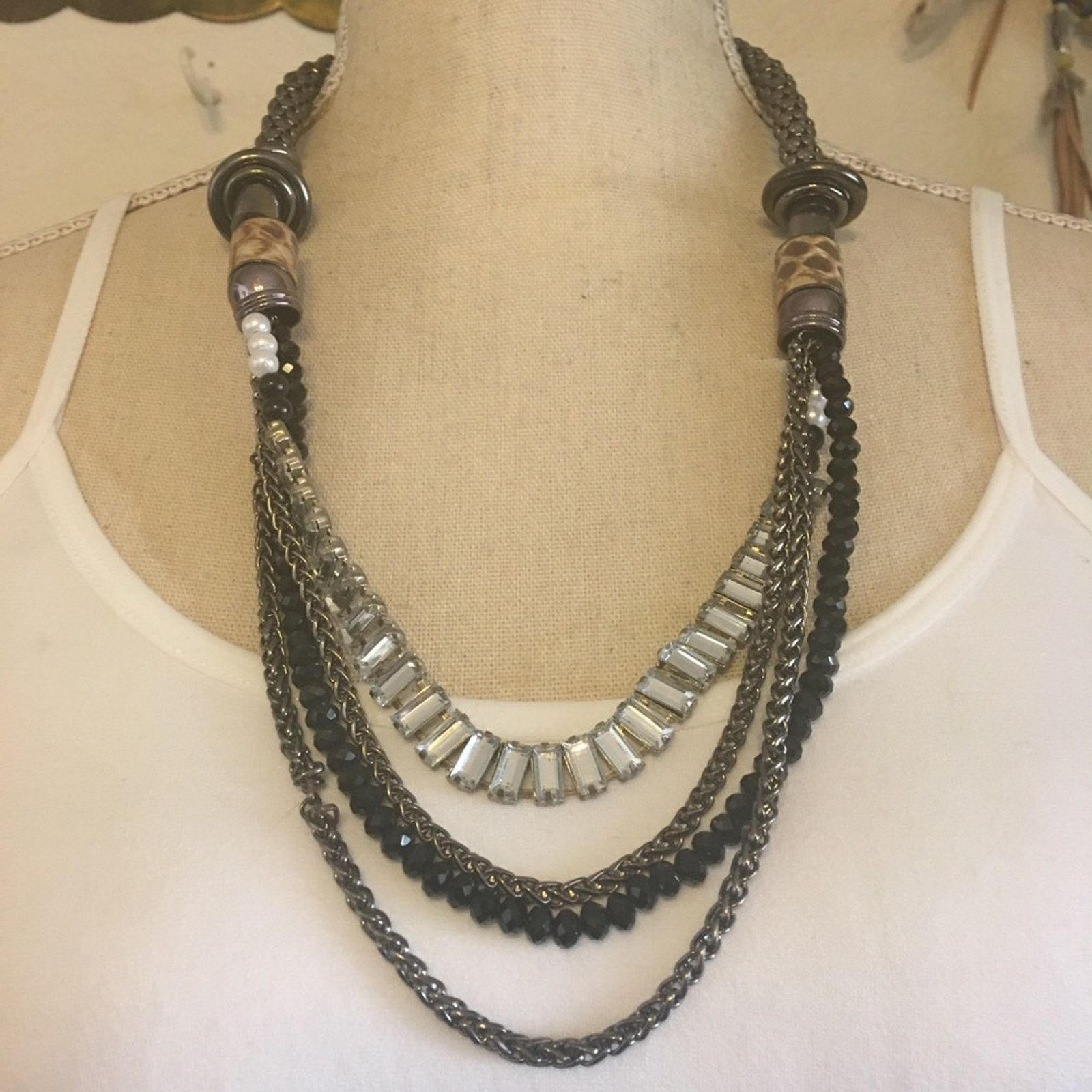 Jewelry Chrome tone mesh multi strand elegant necklace Size ONE SIZE - 1 Thumbnail