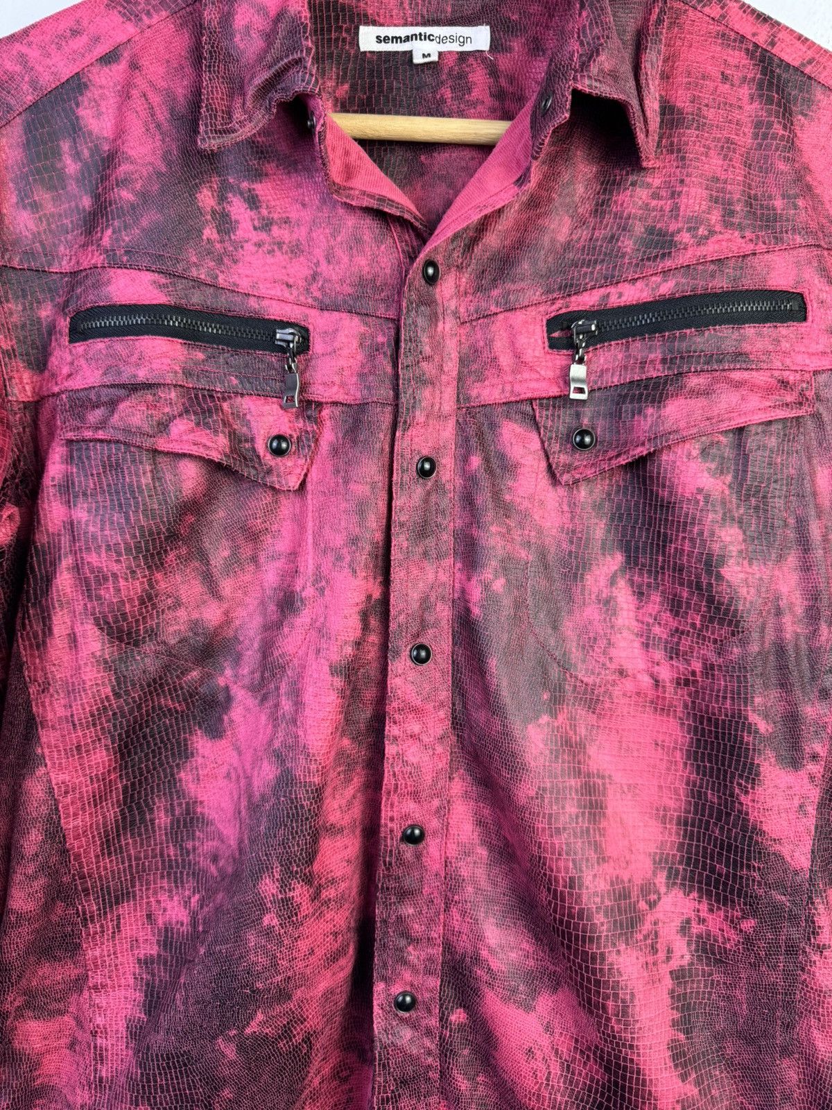semanticdesign Semantic Design red acid wash button-up shirt. Size M / US 6-8 / IT 42-44 - 5 Thumbnail